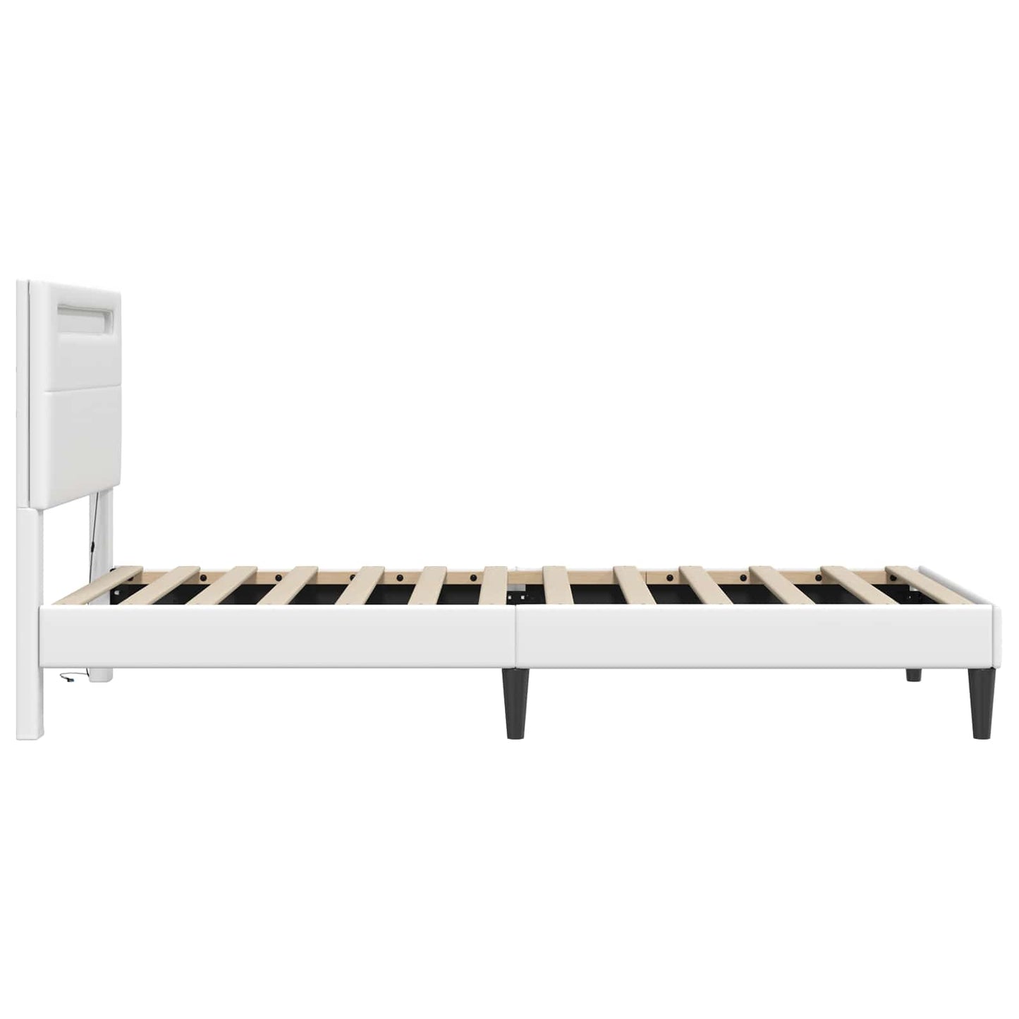 vidaXL Σκελετός Κρεβατιού με κεφαλάρι Λευκό 90 x 200 cm Τεχνητό Δέρμα