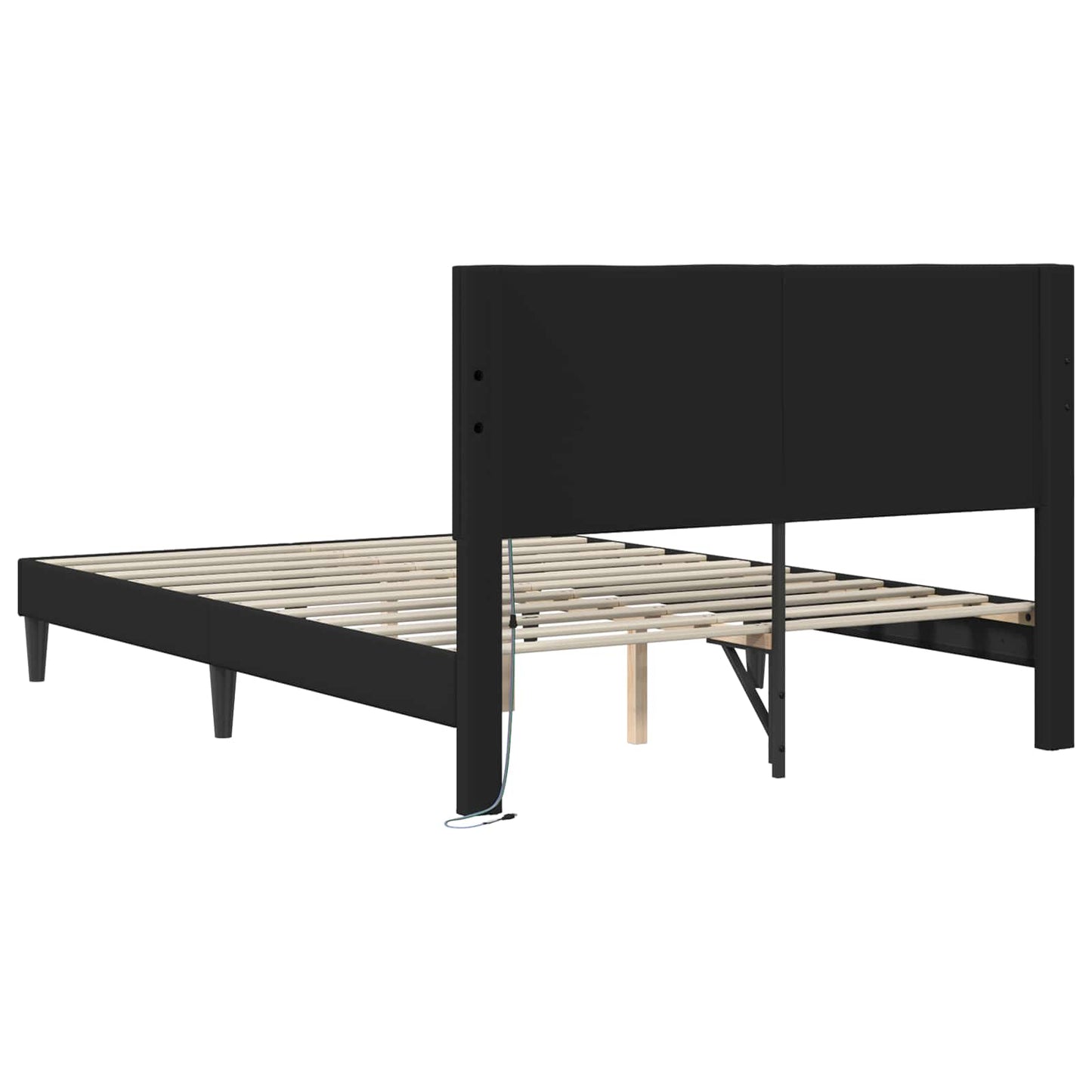 vidaXL Σκελετός Κρεβατιού με κεφαλάρι Μαύρο 120 x 200 cm Τεχνητό Δέρμα