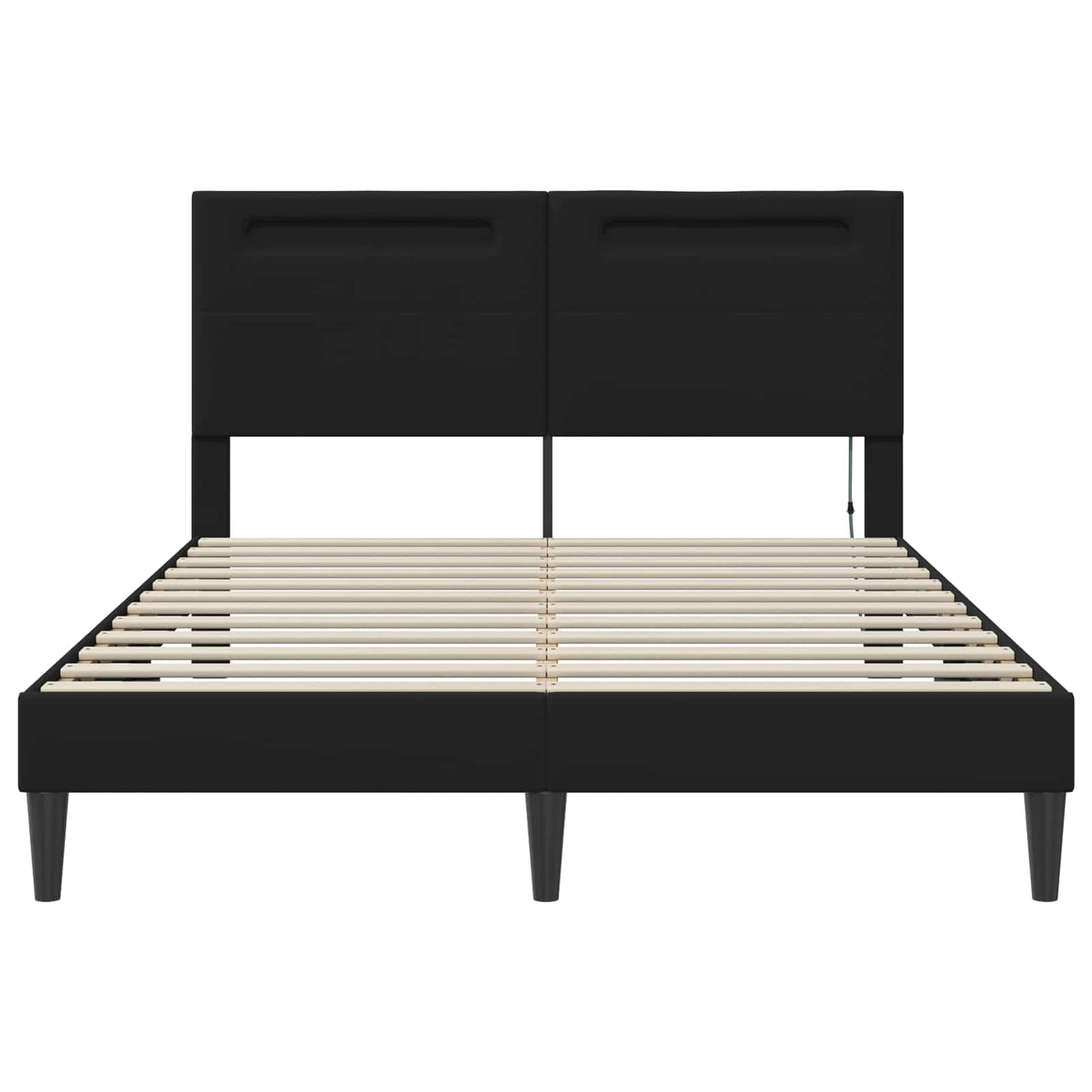 vidaXL Σκελετός Κρεβατιού με κεφαλάρι Μαύρο 120 x 200 cm Τεχνητό Δέρμα