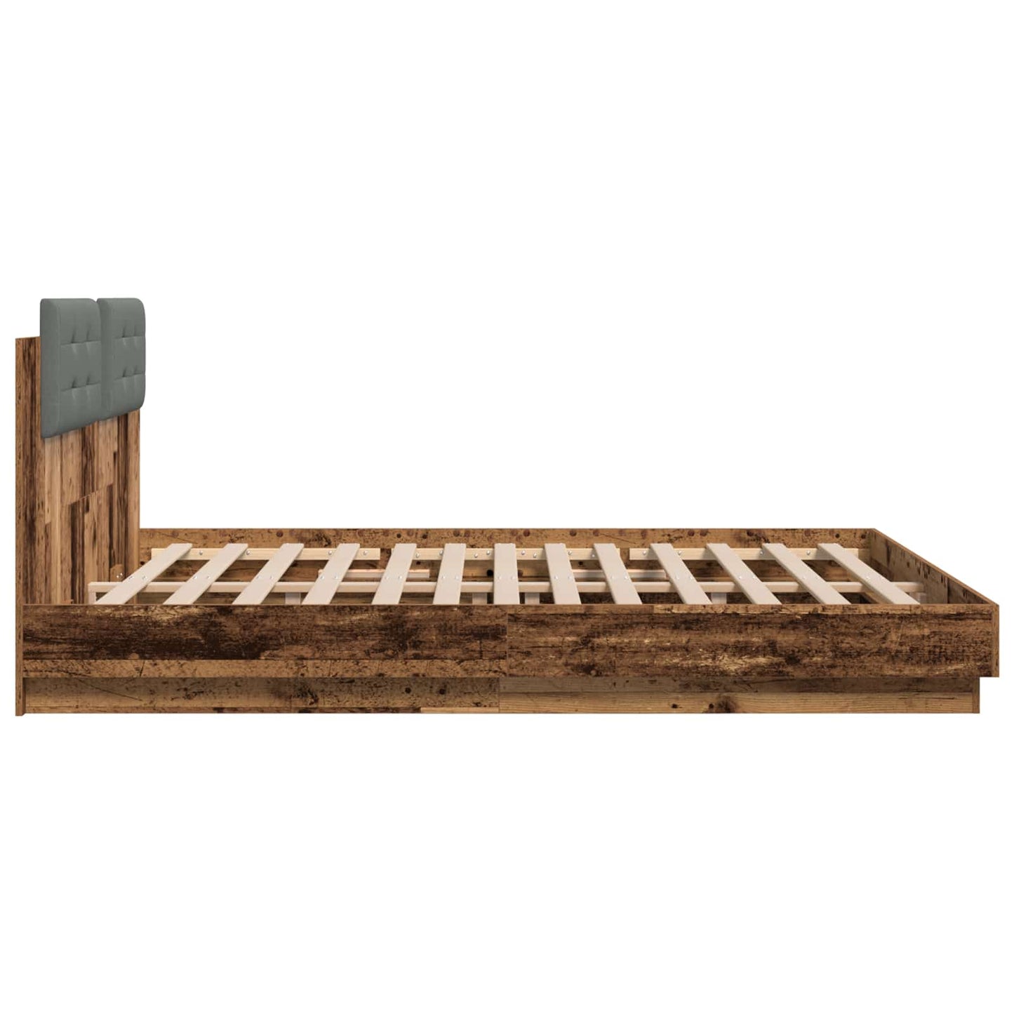 vidaXL Κρεβάτι με Κεφαλάρι Παλιό Ξύλο 200 x 200 cm Επεξεργασμένο ξύλο