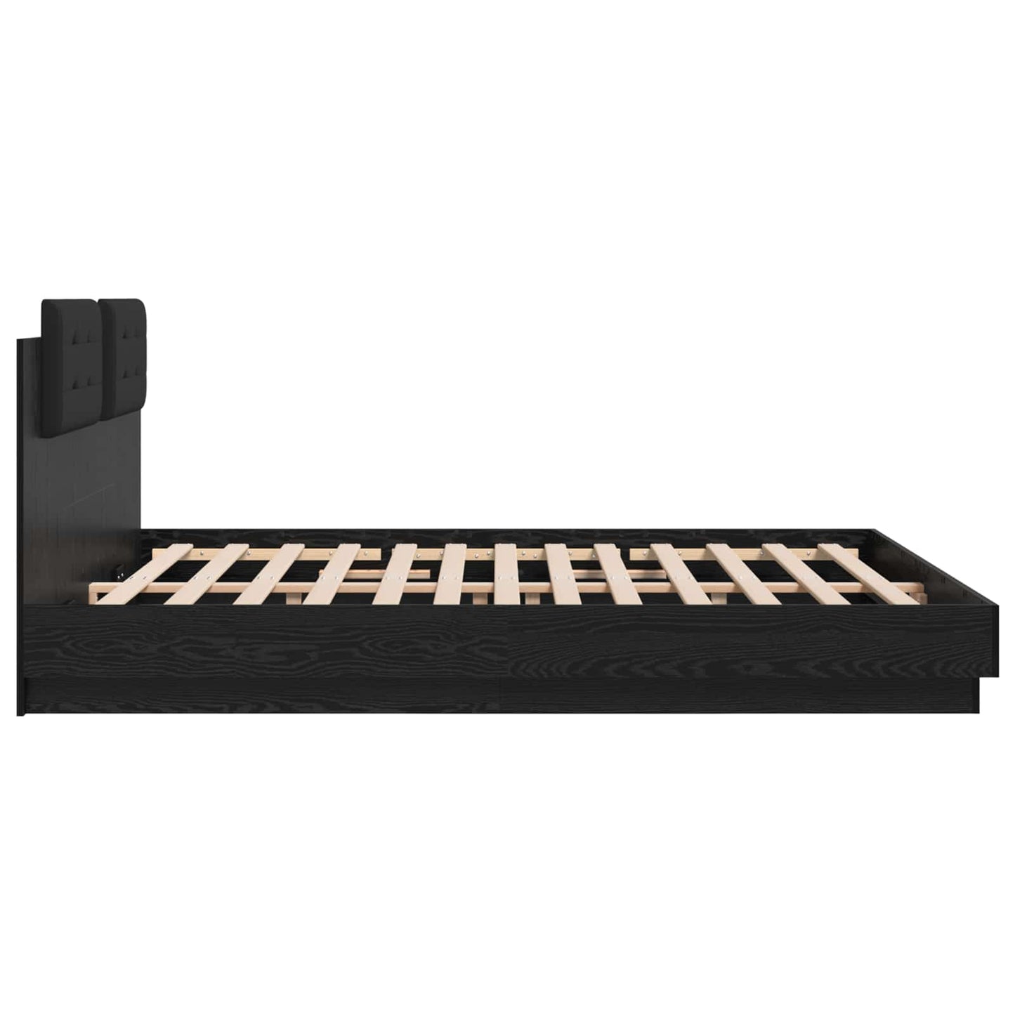 vidaXL Κρεβάτι με Κεφαλάρι Μαύρη Οξυά 200 x 200 cm Επεξεργασμένο ξύλο