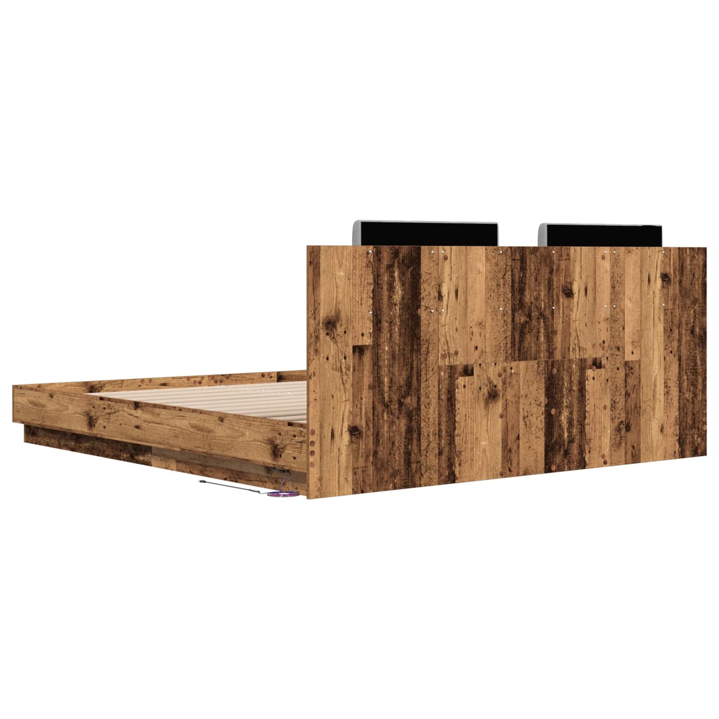 vidaXL Κρεβάτι με Κεφαλάρι Παλιό Ξύλο 180 x 200 cm Επεξεργασμένο ξύλο