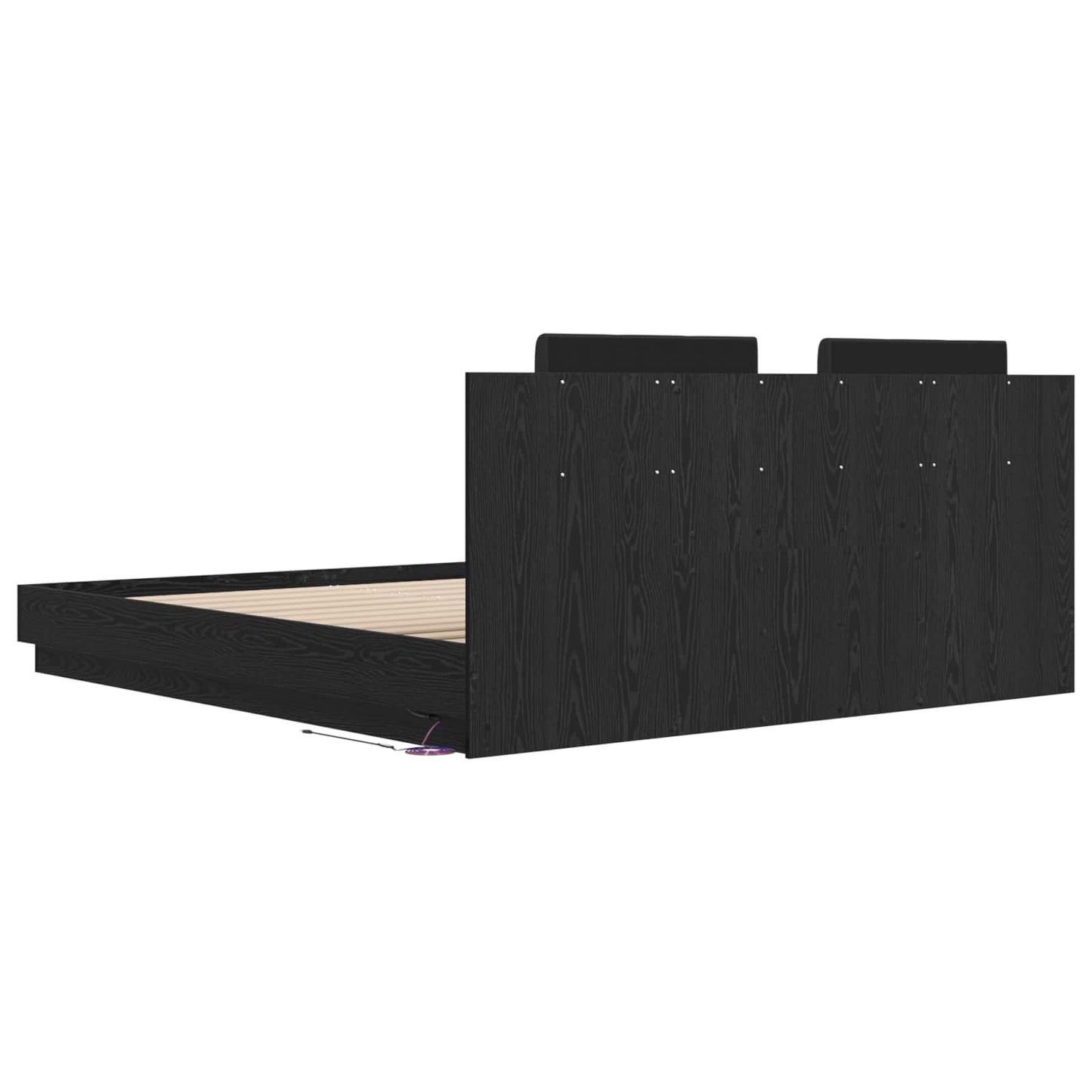 vidaXL Κρεβάτι με Κεφαλάρι Μαύρη Οξυά 180 x 200 cm Επεξεργασμένο ξύλο