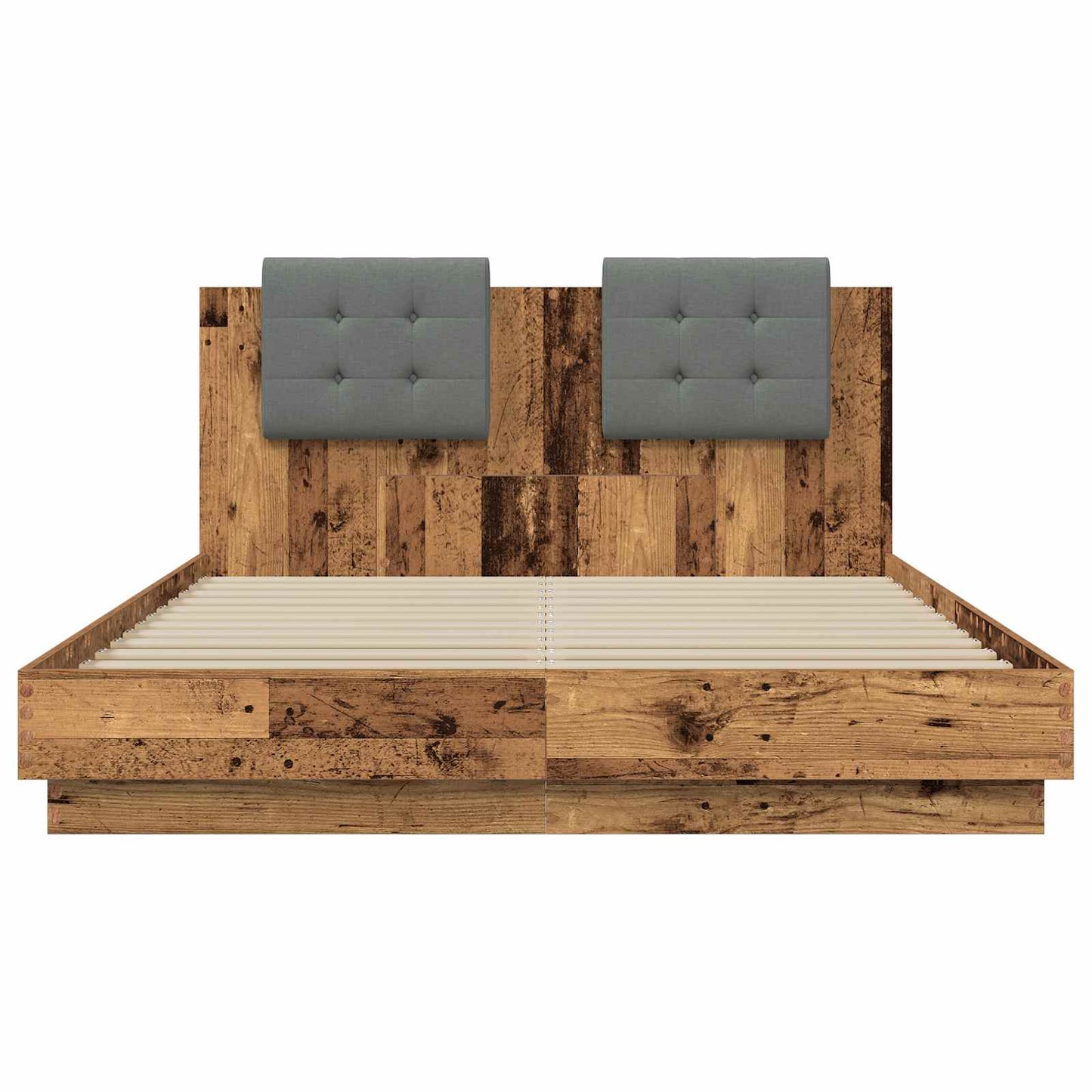 vidaXL Κρεβάτι με Κεφαλάρι Παλιό Ξύλο 160 x 200 cm Επεξεργασμένο ξύλο