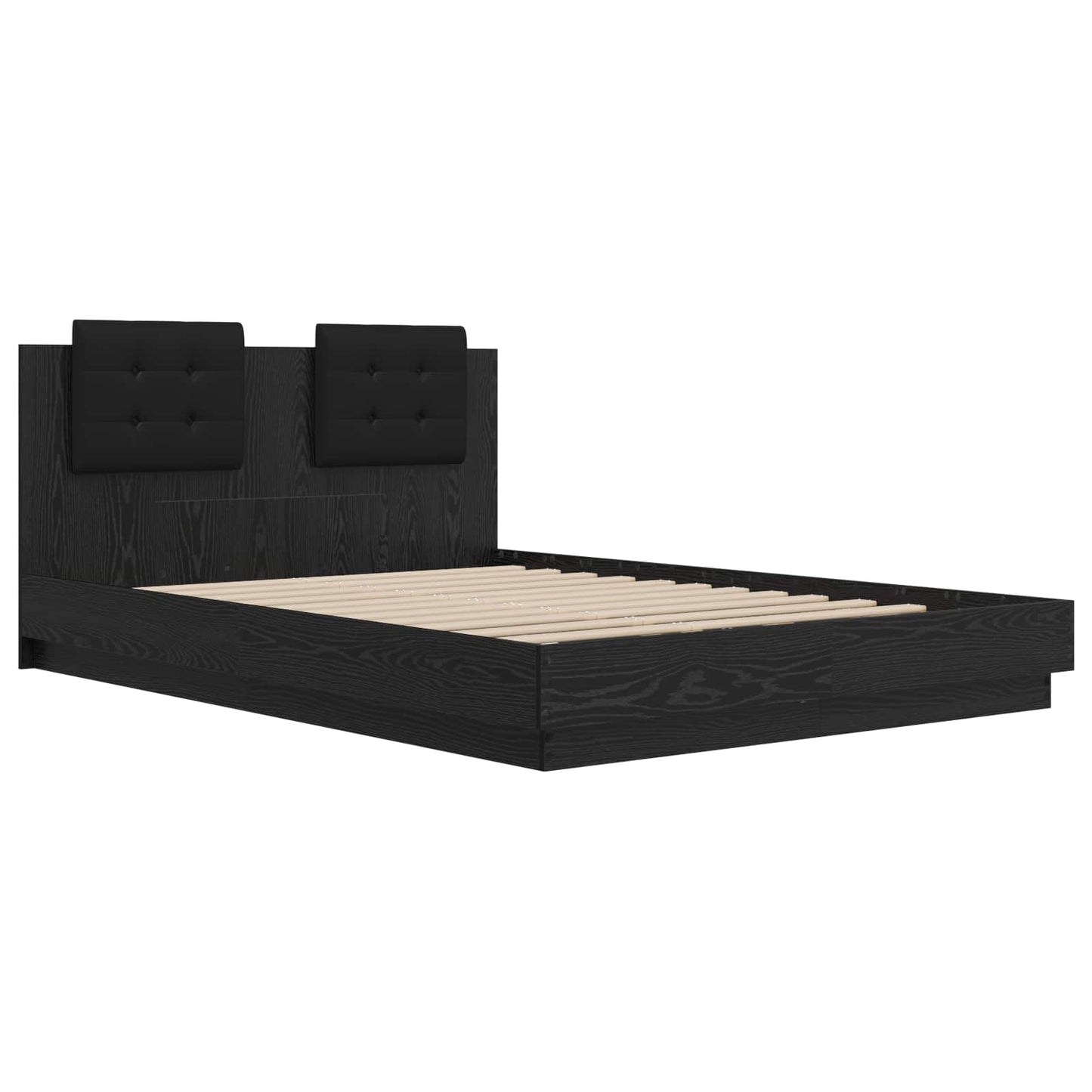 vidaXL Κρεβάτι με Κεφαλάρι Μαύρη Οξυά 160 x 200 cm Επεξεργασμένο ξύλο
