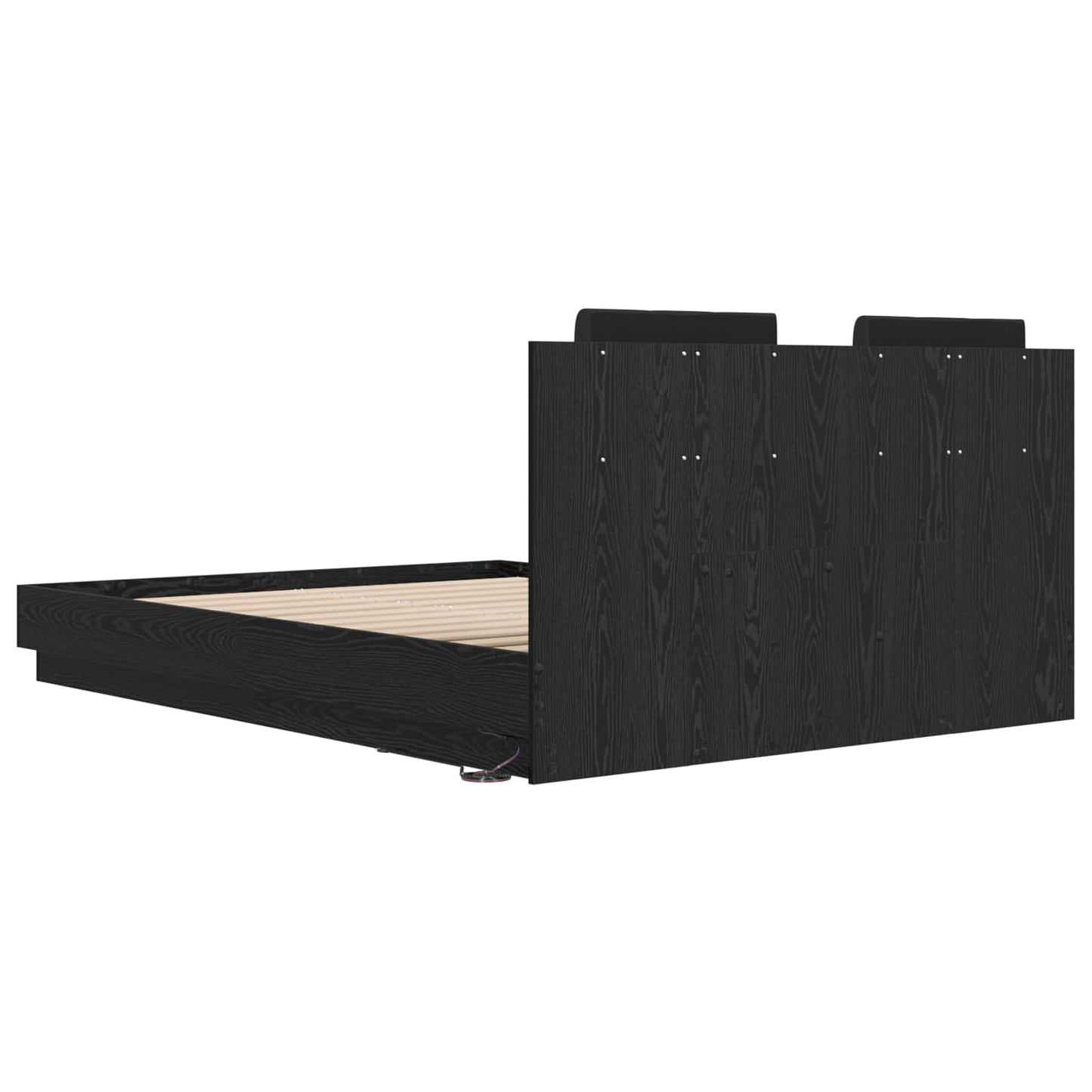 vidaXL Κρεβάτι με Κεφαλάρι Μαύρη Οξυά 150 x 200 cm Επεξεργασμένο ξύλο