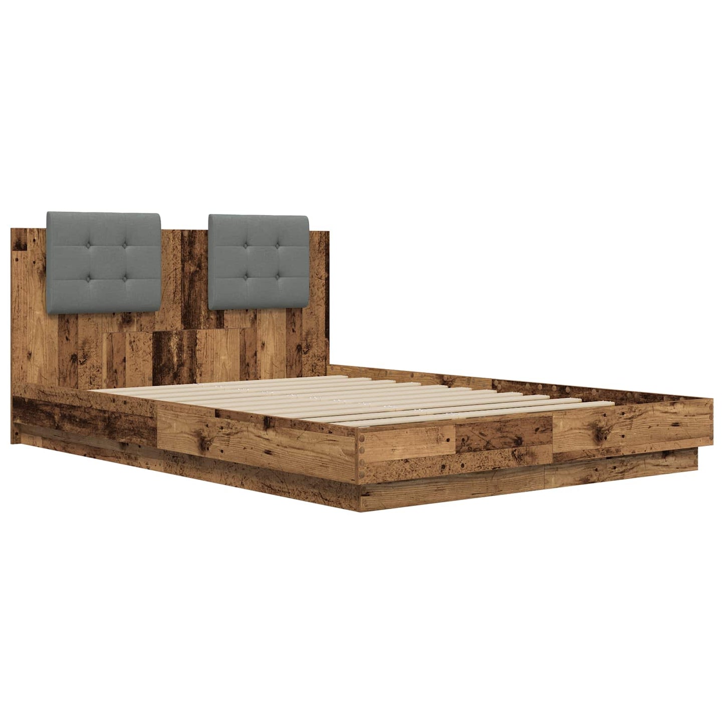 vidaXL Κρεβάτι με Κεφαλάρι Παλιό Ξύλο 140 x 200 cm Επεξεργασμένο ξύλο