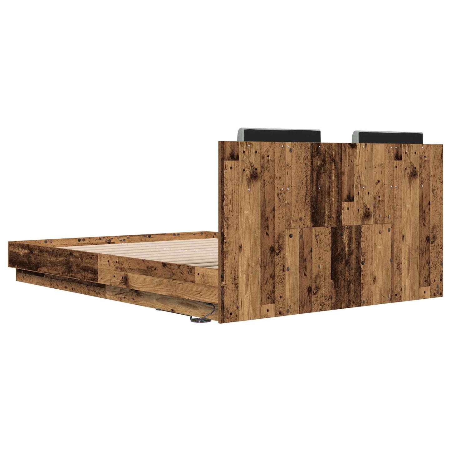 vidaXL Κρεβάτι με Κεφαλάρι Παλιό Ξύλο 140 x 200 cm Επεξεργασμένο ξύλο