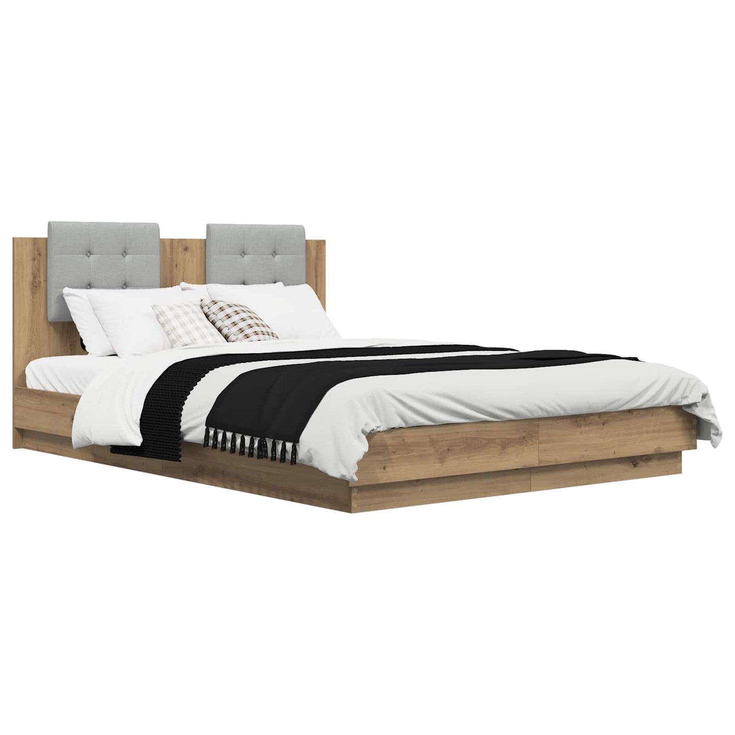 vidaXL Κρεβάτι με Κεφαλάρι Artisan Oak 140 x 200 cm Επεξεργασμένο ξύλο
