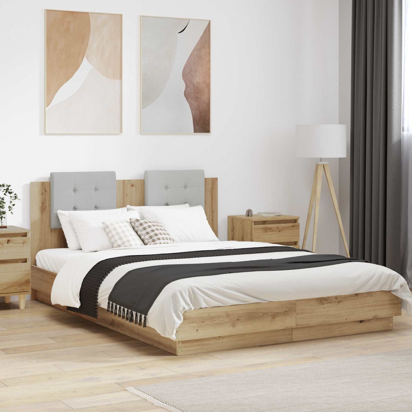 vidaXL Κρεβάτι με Κεφαλάρι Artisan Oak 120 x 200 cm Επεξεργασμένο ξύλο
