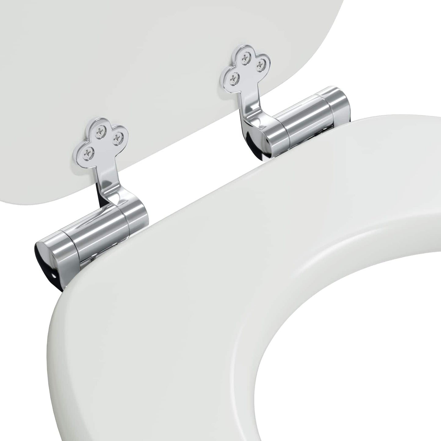 vidaXL Μαλακή κλειστή λεκάνη 2 pcs Λευκός 44 x 38 εκ. Πίνακας MDF