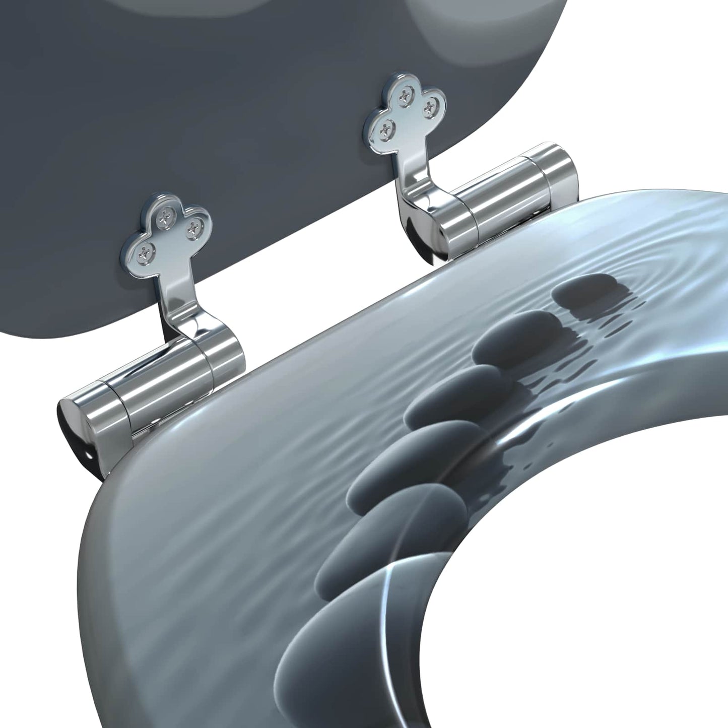 vidaXL Μαλακή κλειστή λεκάνη 2 pcs Γκρι 44 x 38 εκ. Πίνακας MDF