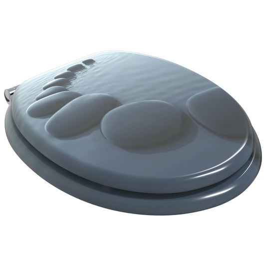 vidaXL Μαλακή κλειστή λεκάνη 2 pcs Γκρι 44 x 38 εκ. Πίνακας MDF