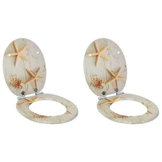 vidaXL Μαλακή κλειστή λεκάνη 2 pcs Κίτρινο και Λευκό 44 x 38 εκ.