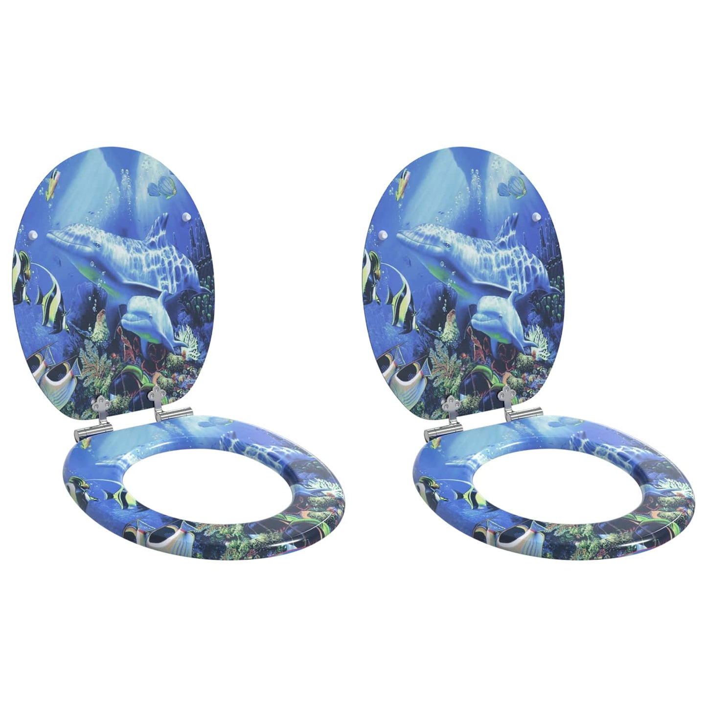 vidaXL Μαλακή κλειστή λεκάνη 2 pcs Μπλε 44 x 38 εκ. Πίνακας MDF