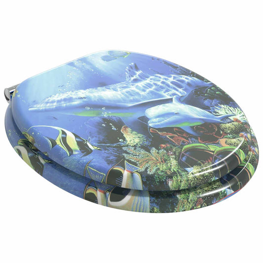 vidaXL Μαλακή κλειστή λεκάνη 2 pcs Μπλε 44 x 38 εκ. Πίνακας MDF