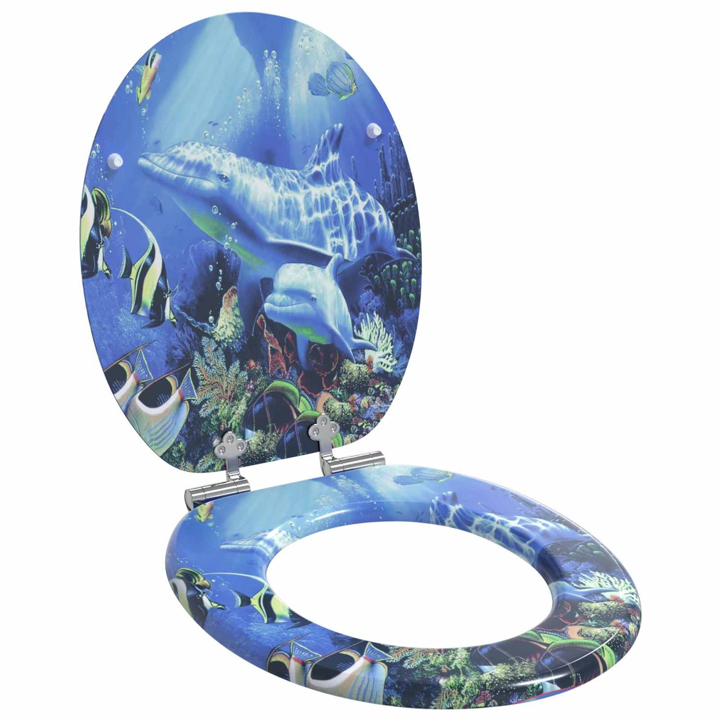 vidaXL Μαλακή κλειστή λεκάνη 2 pcs Μπλε 44 x 38 εκ. Πίνακας MDF