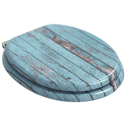 vidaXL Μαλακή κλειστή λεκάνη 2 pcs Μπλε 44 x 38 εκ. Πίνακας MDF