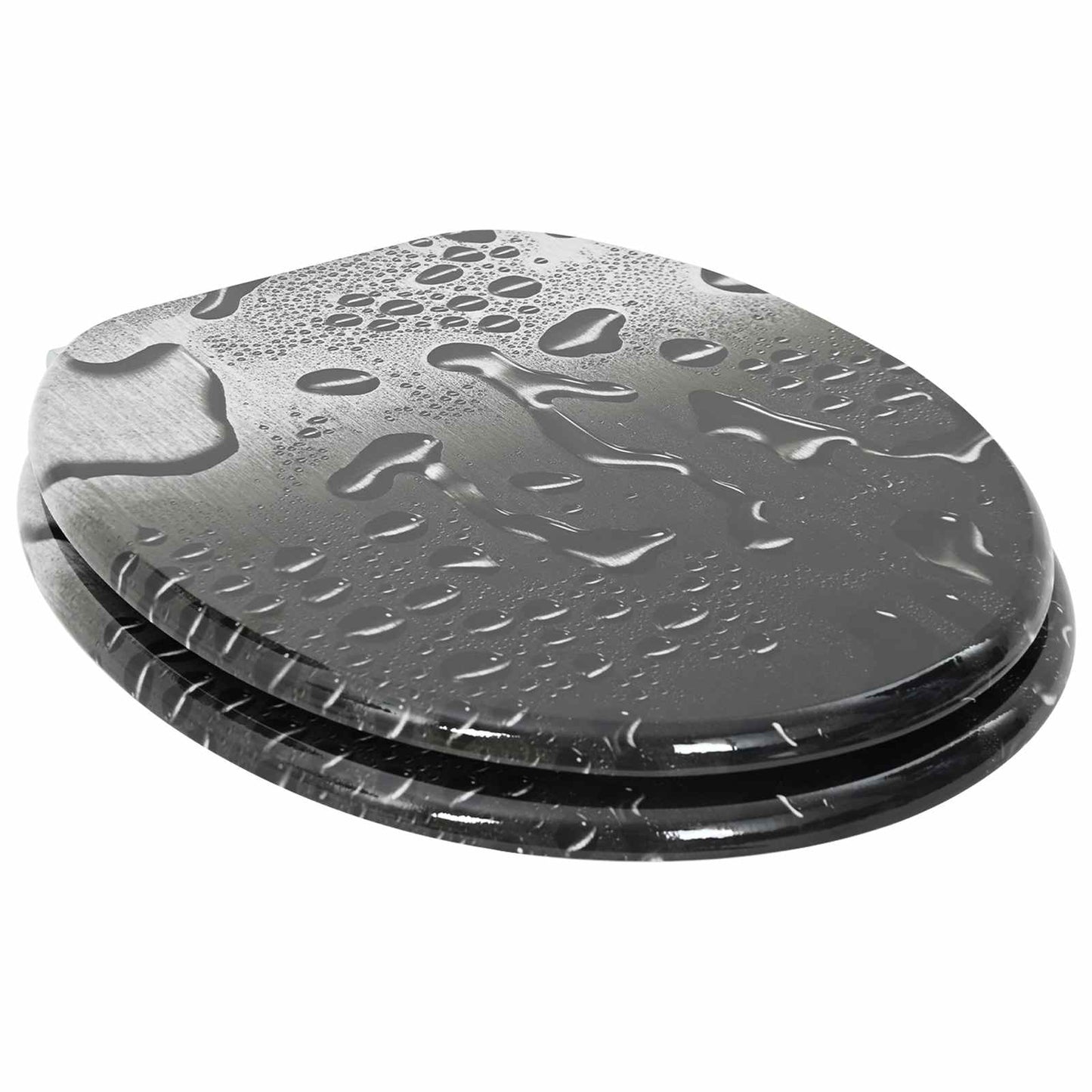 vidaXL Μαλακή κλειστή λεκάνη 2 pcs Γκρι 44 x 38 εκ. Πίνακας MDF