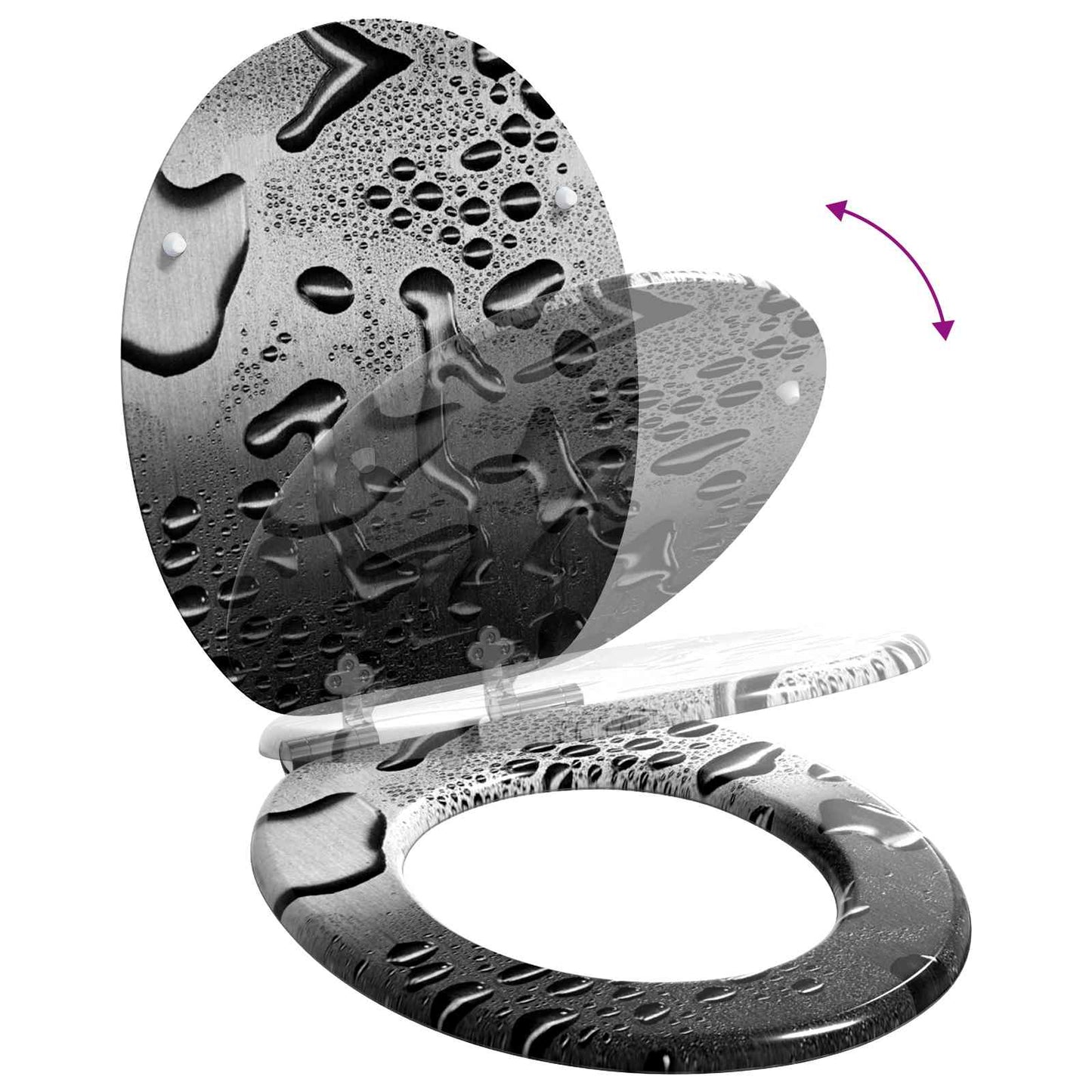 vidaXL Μαλακή κλειστή λεκάνη 2 pcs Γκρι 44 x 38 εκ. Πίνακας MDF