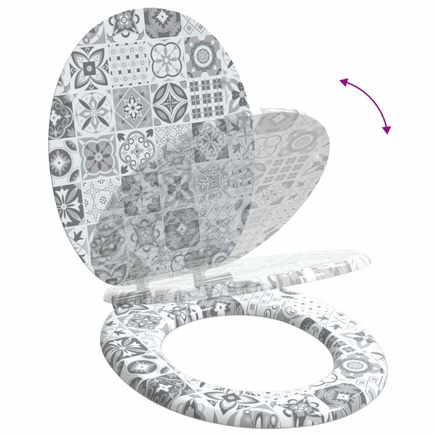 vidaXL Μαλακή κλειστή λεκάνη 2 pcs Μπλε και Λευκό Πορσελάνη