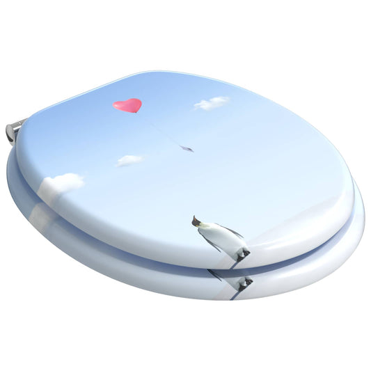 vidaXL Μαλακή κλειστή λεκάνη 2 pcs Μπλε 44 x 38 εκ. Πίνακας MDF