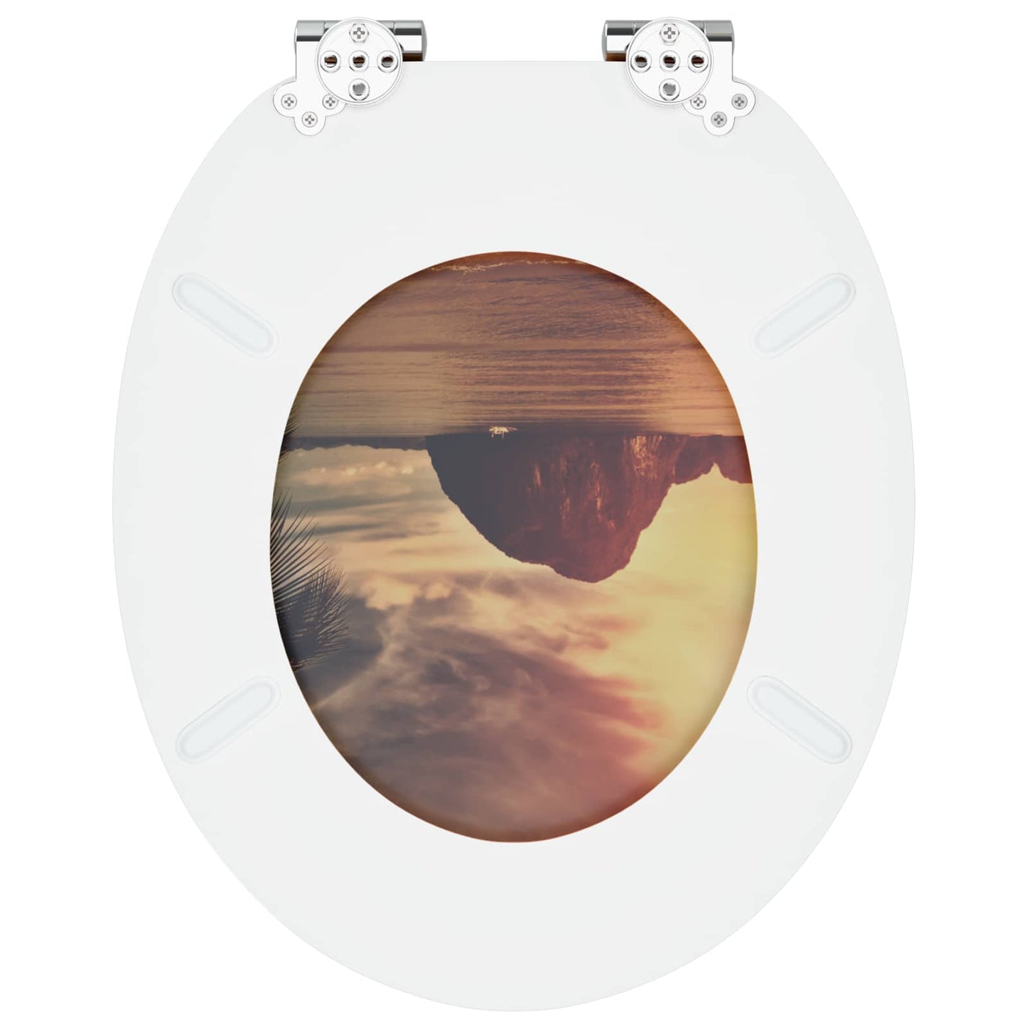 vidaXL Μαλακή κλειστή λεκάνη 2 pcs Πορτοκαλί 44 x 38 εκ. Πίνακας MDF