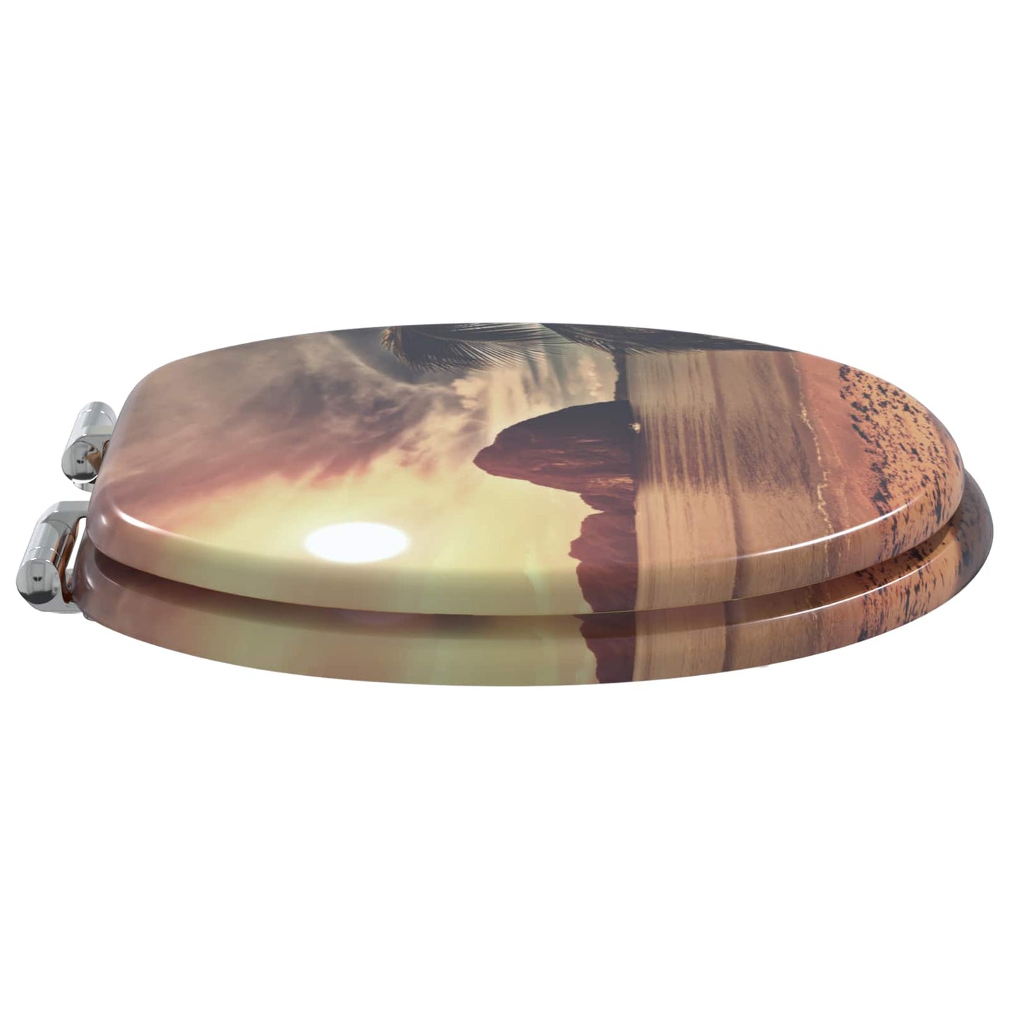 vidaXL Μαλακή κλειστή λεκάνη 2 pcs Πορτοκαλί 44 x 38 εκ. Πίνακας MDF