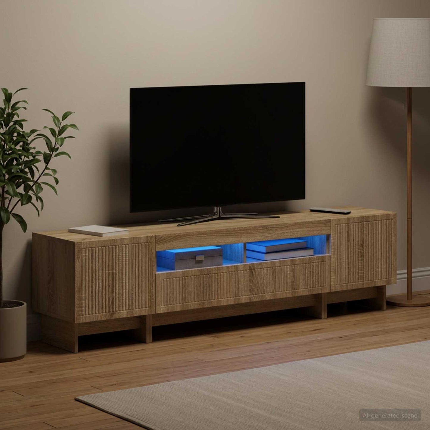 vidaXL 5 Τεμάχια LED Τηλεοπτικού Ντουλαπιού Sonoma Δρυς