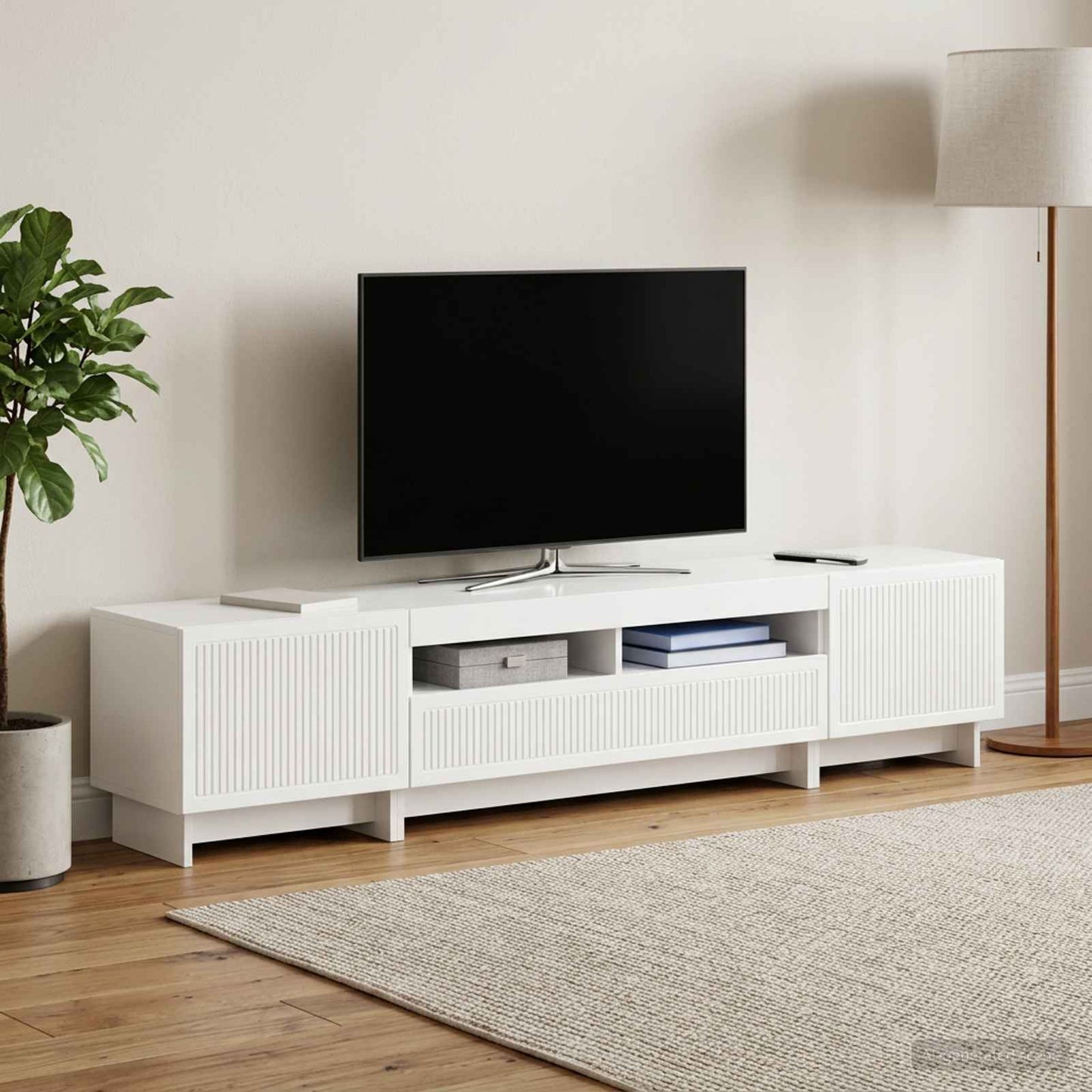vidaXL 5 Τεμάχια LED Τηλεοπτικού Ντουλαπιού Γυαλιστερό Λευκό