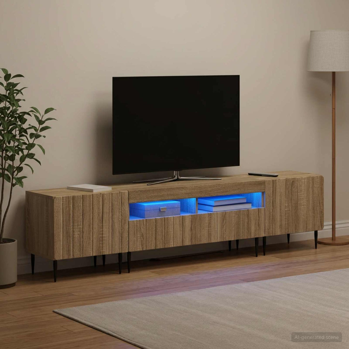 vidaXL 5 Τεμάχια LED Τηλεοπτικού Ντουλαπιού Sonoma Δρυς
