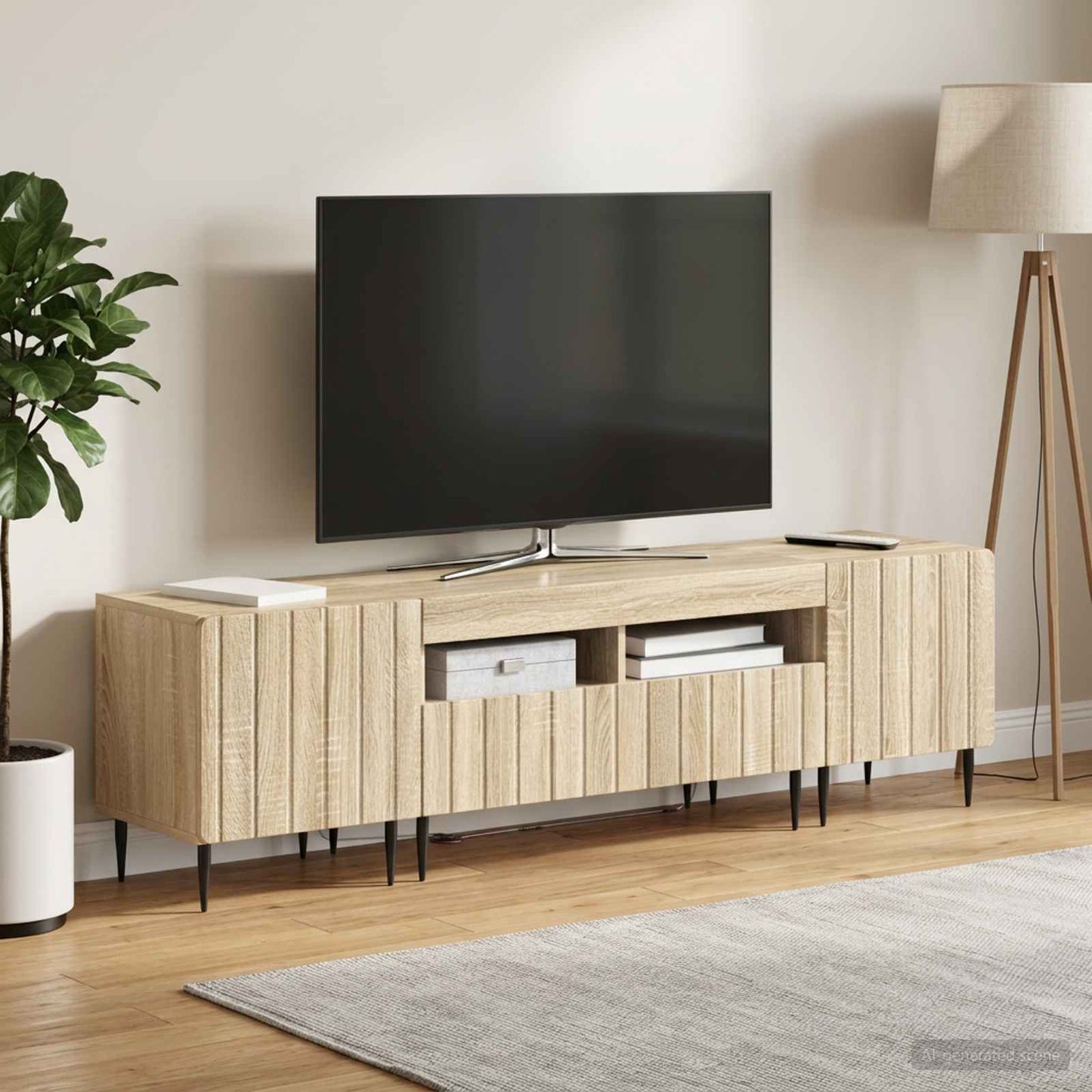 vidaXL 5 Τεμάχια LED Τηλεοπτικού Ντουλαπιού Sonoma Δρυς