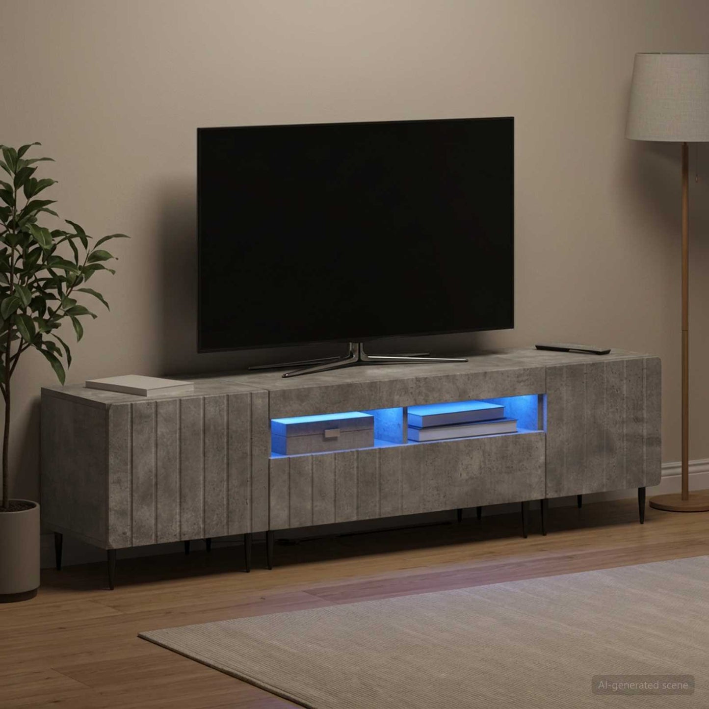 vidaXL 5 Τεμάχια LED Τηλεοπτικού Ντουλαπιού Γκρι Σκυροδέματος