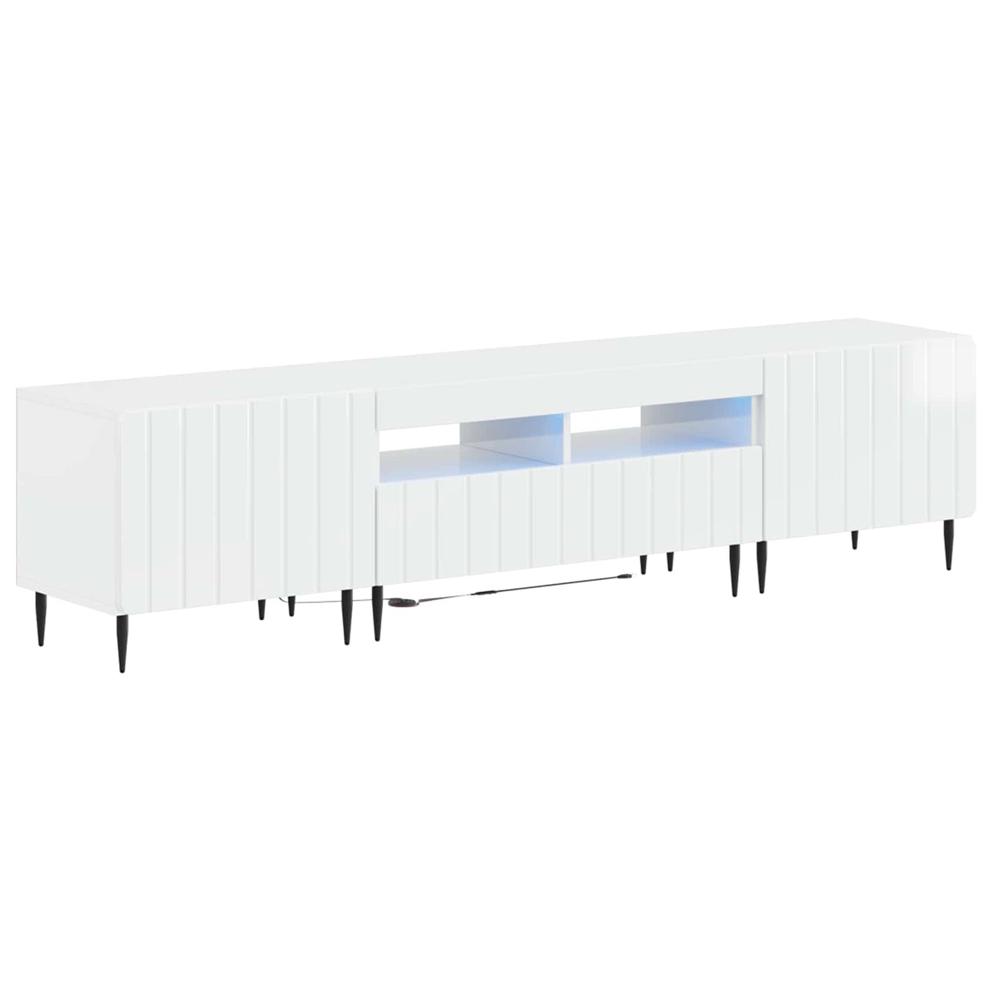 vidaXL 5 Τεμάχια LED Τηλεοπτικού Ντουλαπιού Γυαλιστερό Λευκό