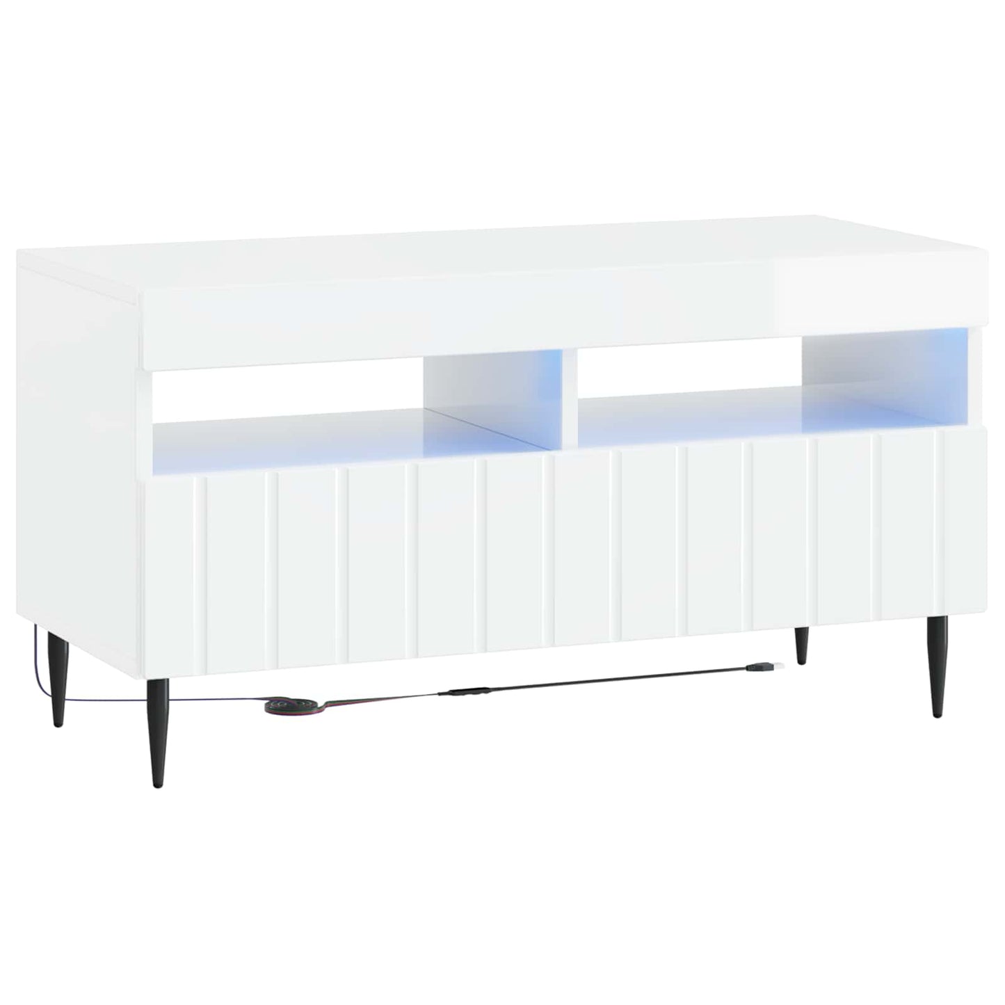 vidaXL 5 Τεμάχια LED Τηλεοπτικού Ντουλαπιού Γυαλιστερό Λευκό