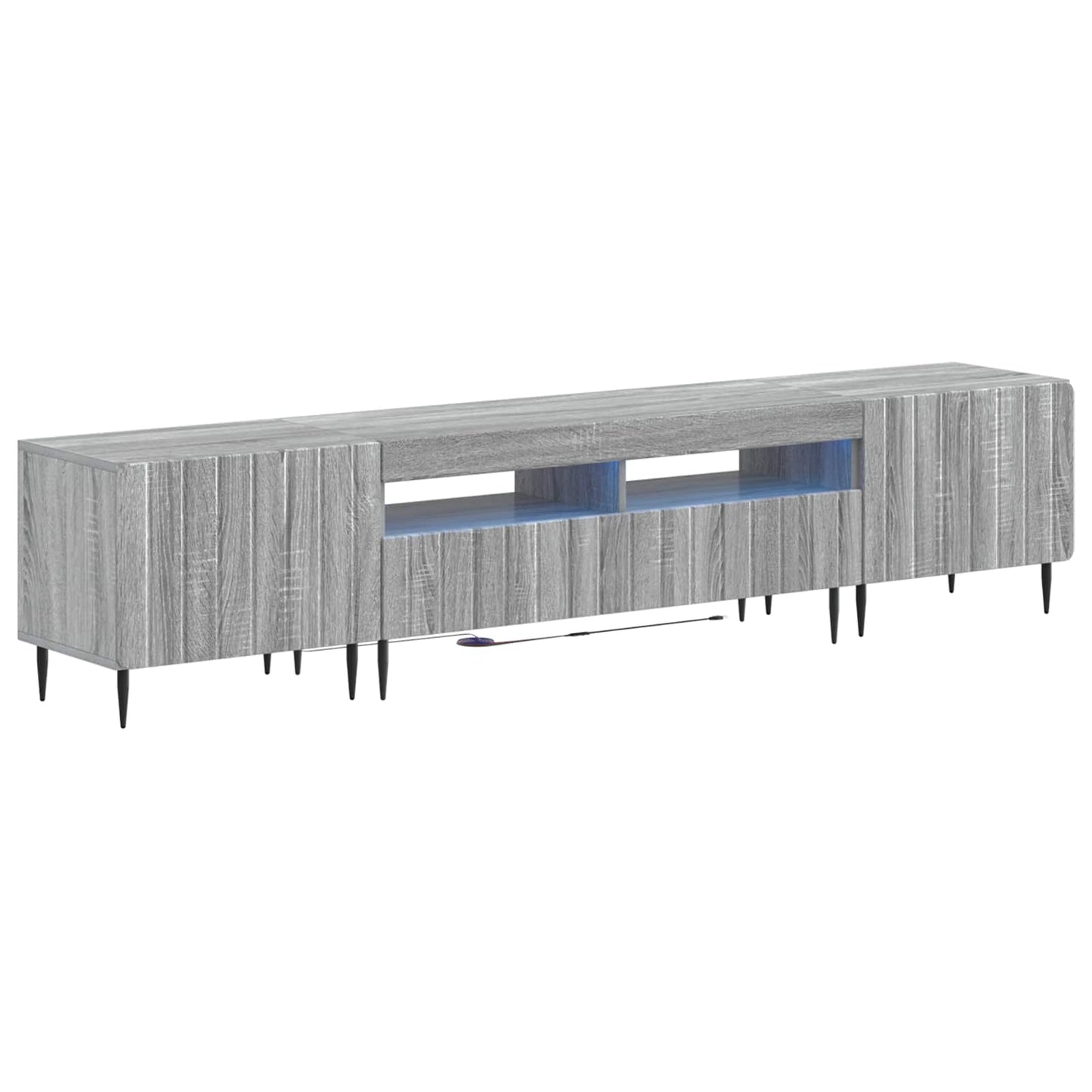 vidaXL 3 Τεμάχια LED Τηλεοπτική Ντουλάπα ZWOLLE Γκρι Sonoma