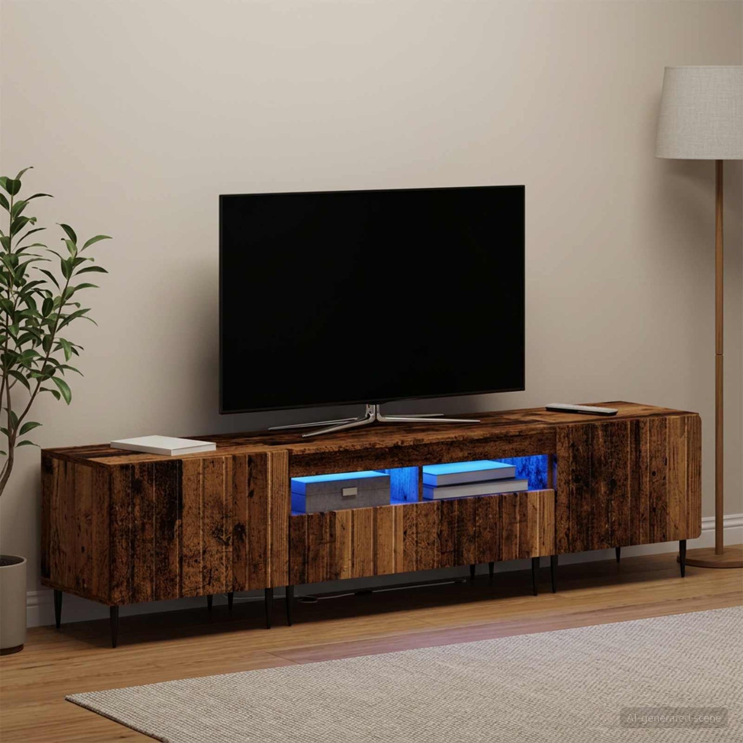 vidaXL 3 Τεμάχια LED Τηλεοπτική Ντουλάπα ZWOLLE Παλαιωμένο ξύλο