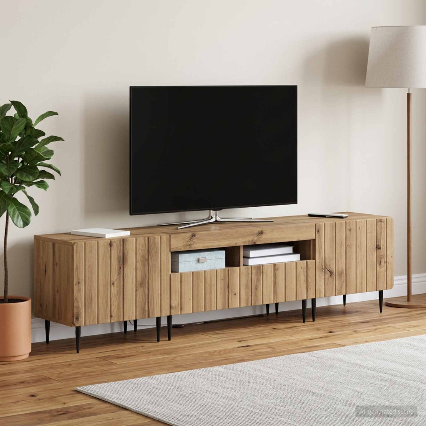 vidaXL 5 Τεμάχια LED Τηλεοπτικού Ντουλαπιού Artisan Δρυς