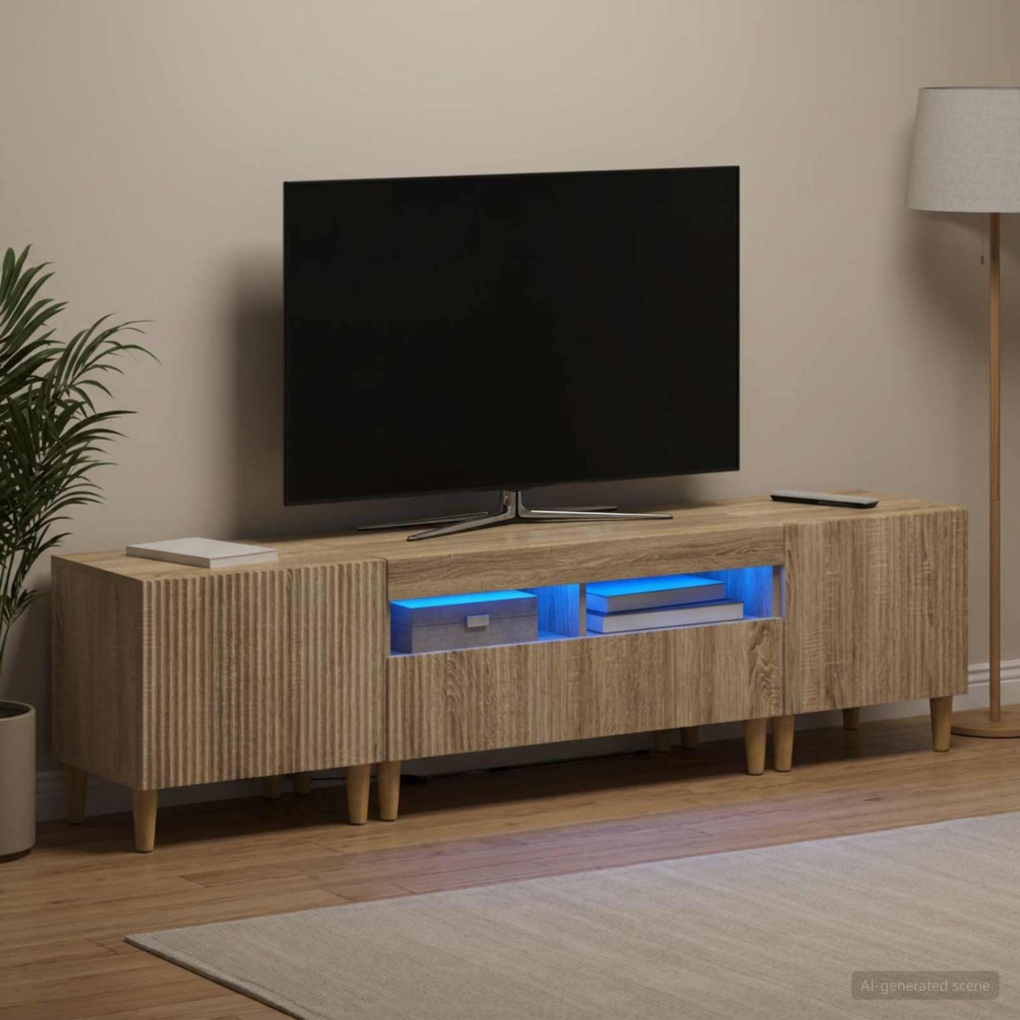 vidaXL 5 Τεμάχια LED Τηλεοπτικού Ντουλαπιού Sonoma Δρυς