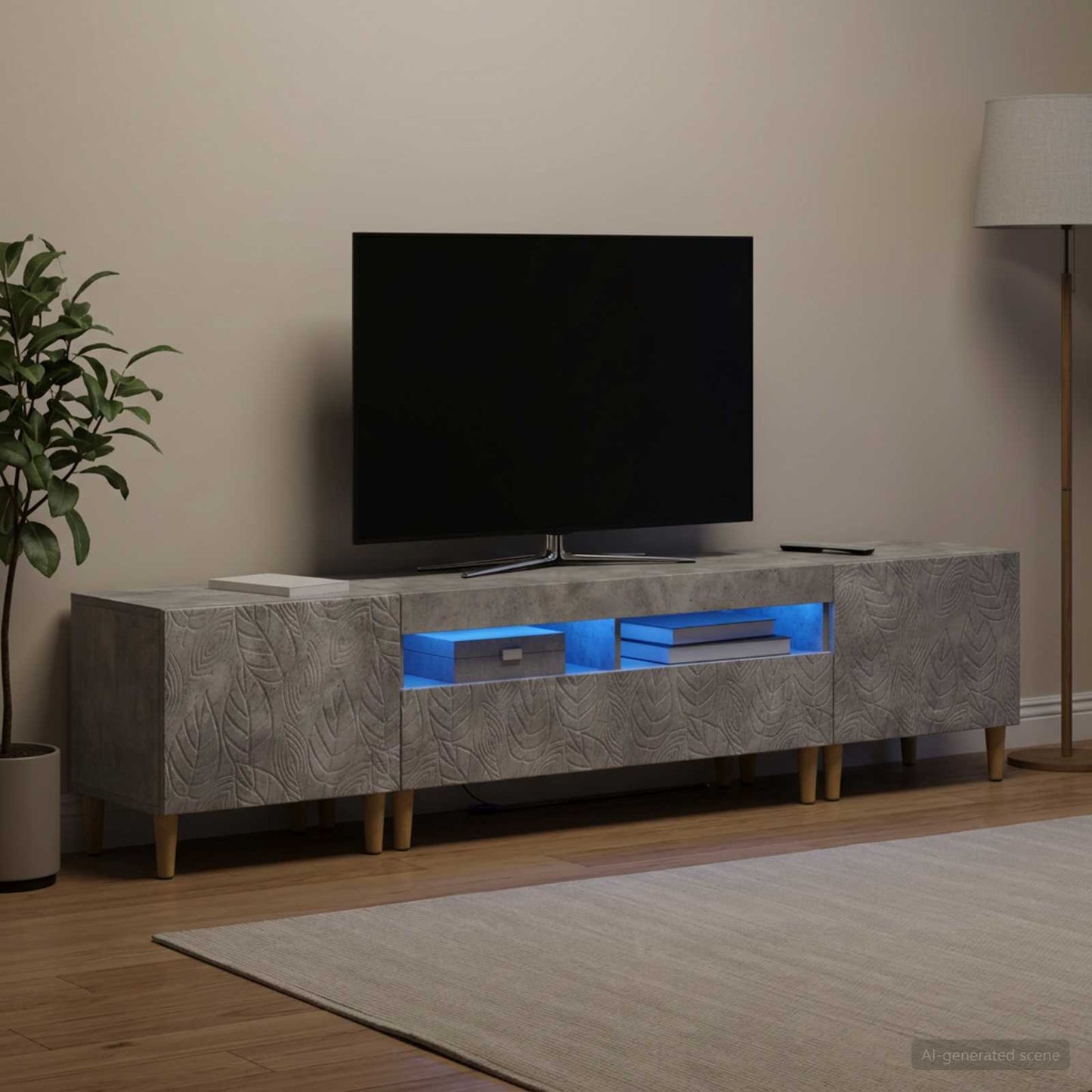 vidaXL 5 Τεμάχια LED Τηλεοπτικού Ντουλαπιού Γκρι Σκυροδέματος