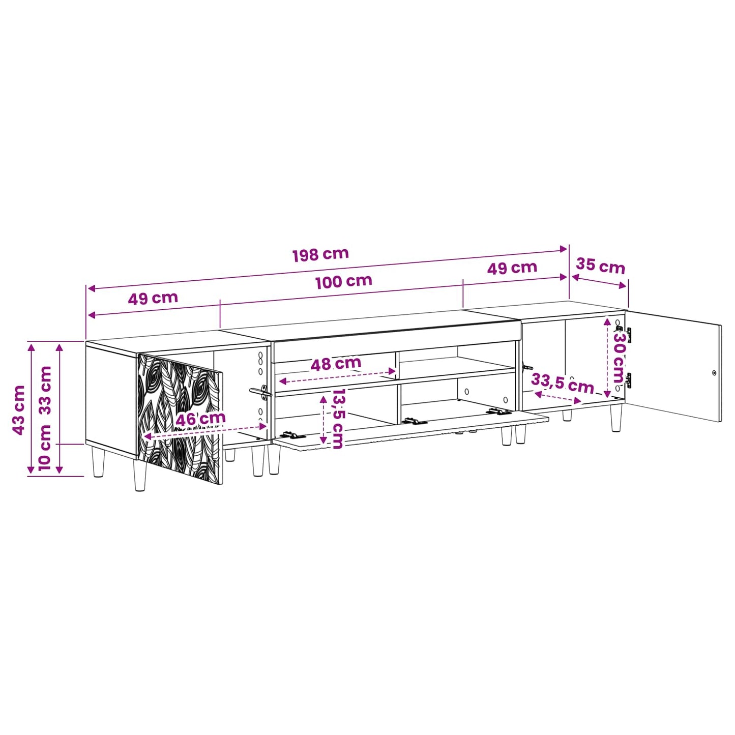 vidaXL 5 Τεμάχια LED Τηλεοπτικού Ντουλαπιού Γκρι Σκυροδέματος