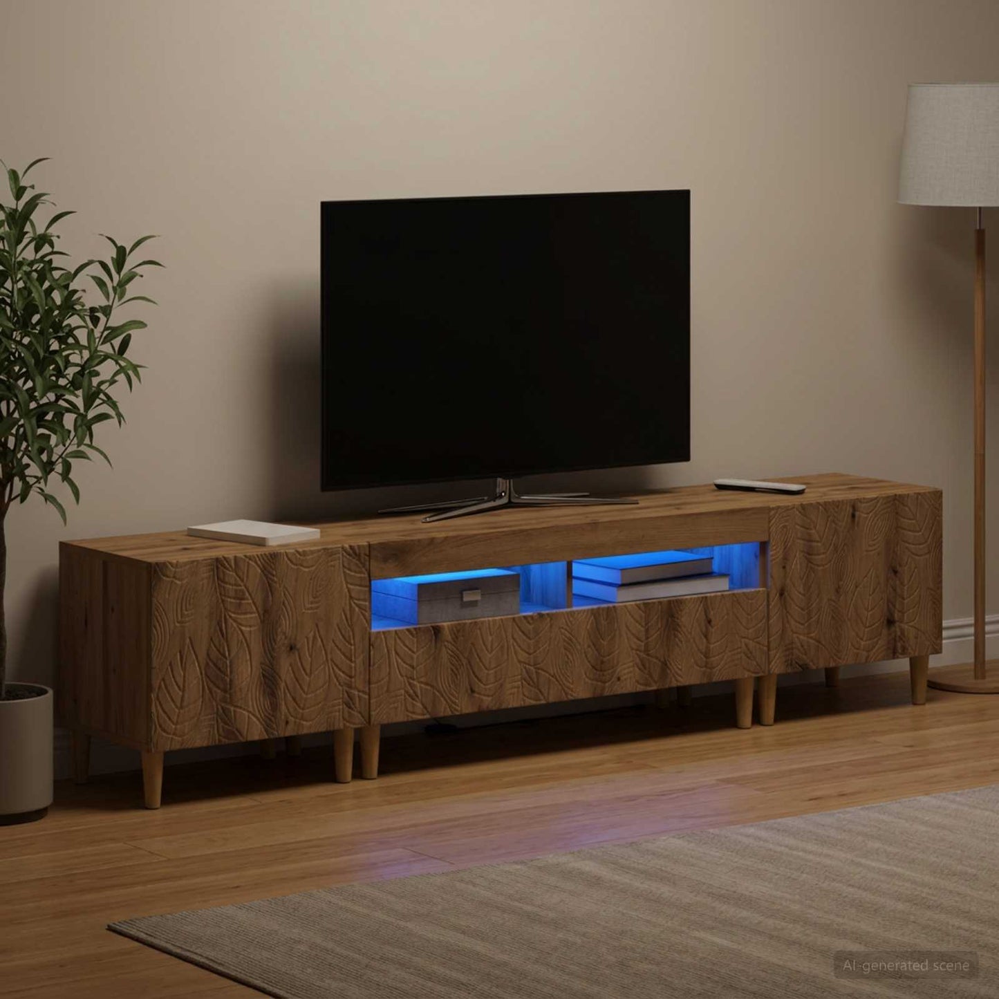 vidaXL 5 Τεμάχια LED Τηλεοπτικού Ντουλαπιού Artisan Δρυς