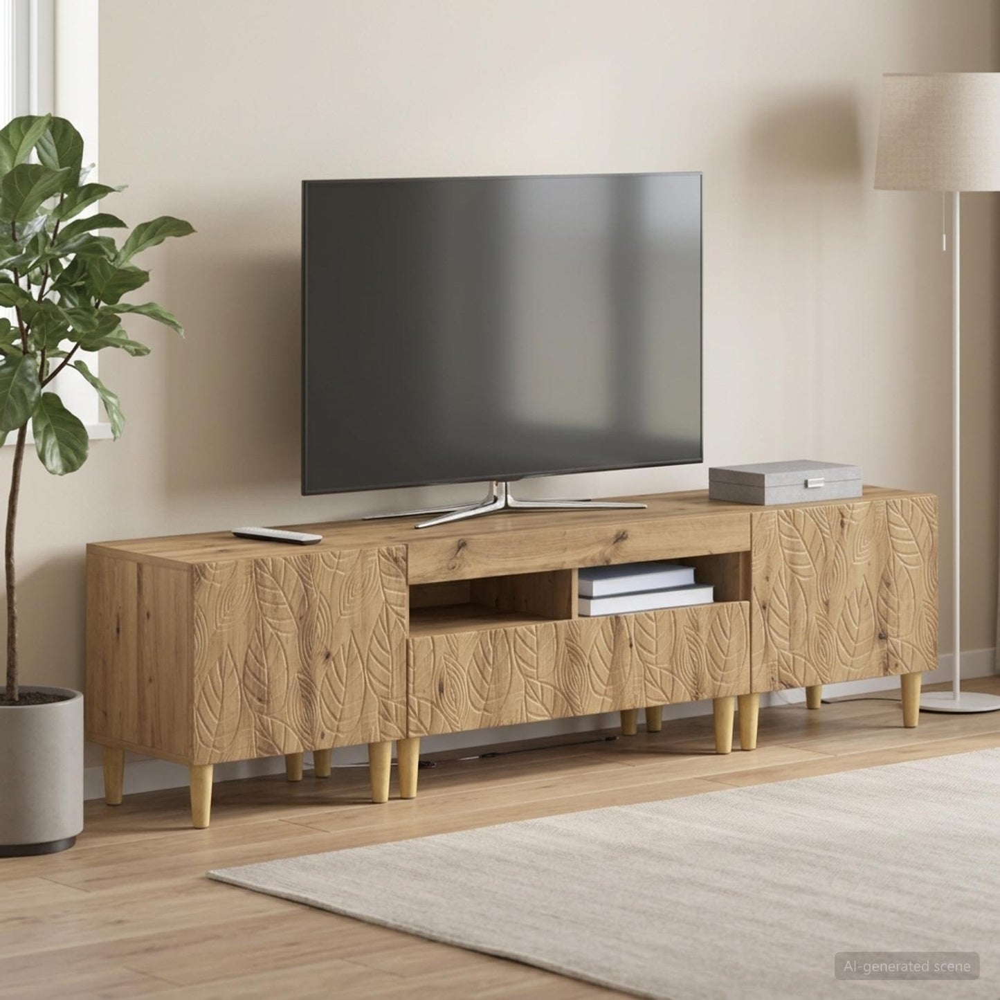 vidaXL 5 Τεμάχια LED Τηλεοπτικού Ντουλαπιού Artisan Δρυς