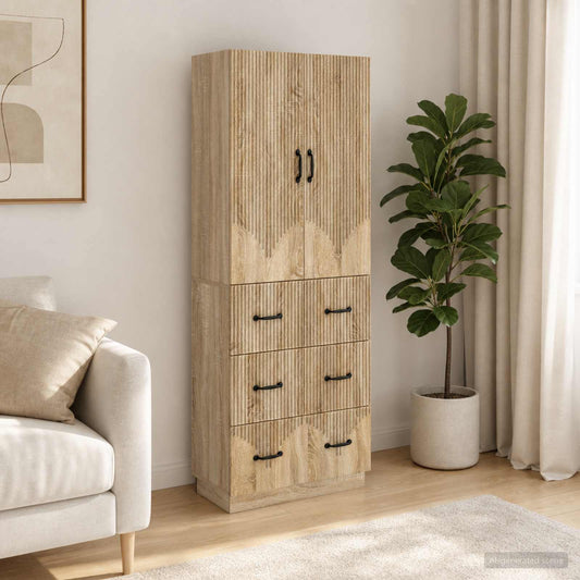 vidaXL Σέτ Ντουλαπιών 2 τμχ. 66 x 34,5 x 87 εκ. Επεξεργασμένο Ξύλο