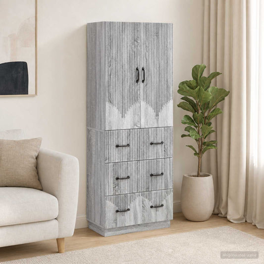 vidaXL Σέτ Ντουλαπιών 2 τμχ. 66 x 34,5 x 87 εκ. Επεξεργασμένο Ξύλο
