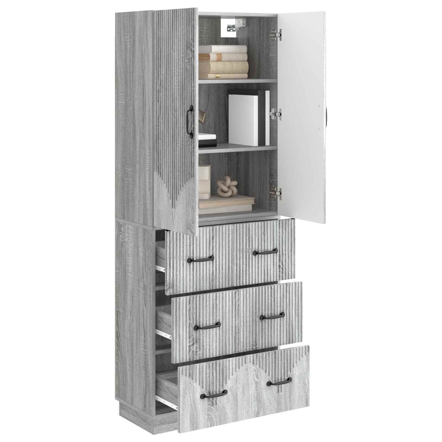vidaXL Σέτ Ντουλαπιών 2 τμχ. 66 x 34,5 x 87 εκ. Επεξεργασμένο Ξύλο