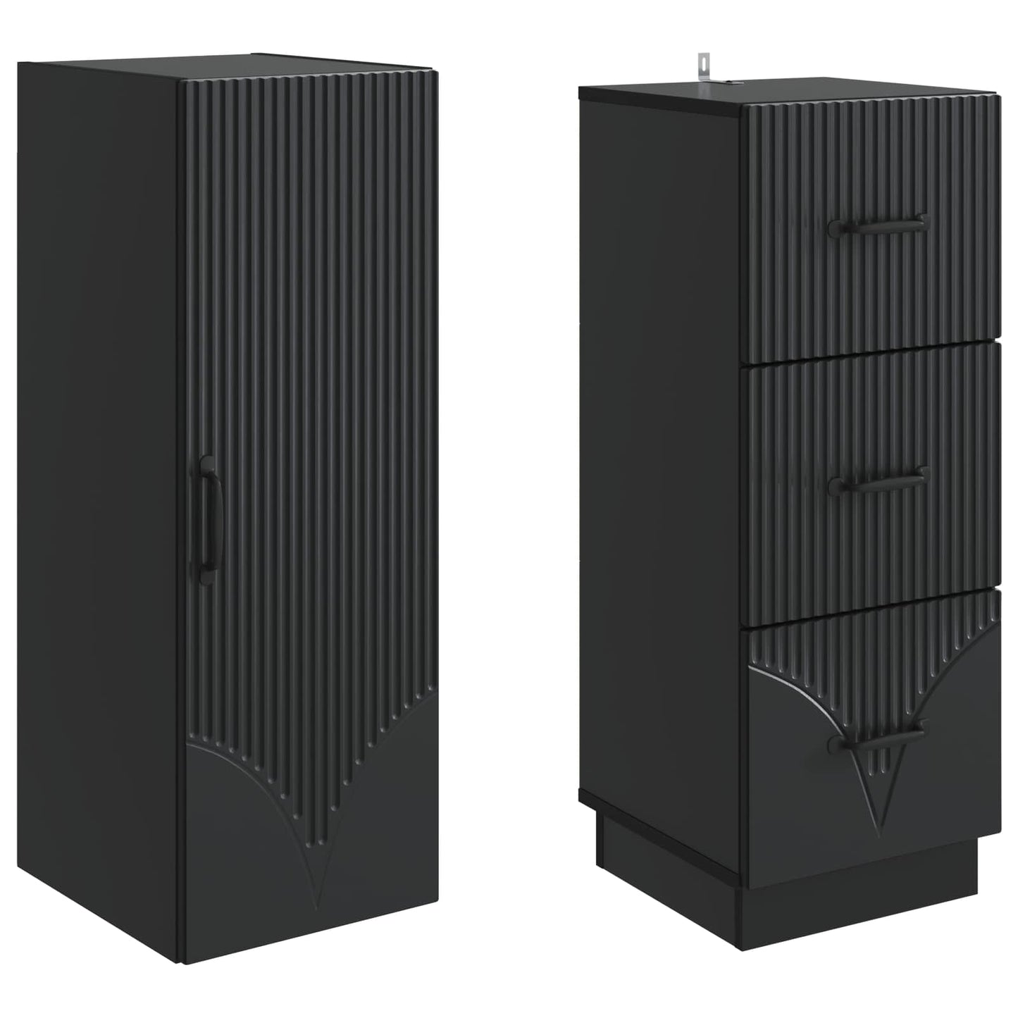 vidaXL Σέτ Ντουλαπιών 2 pcs Μαύρο 33 x 34,5 x 87 εκ.
