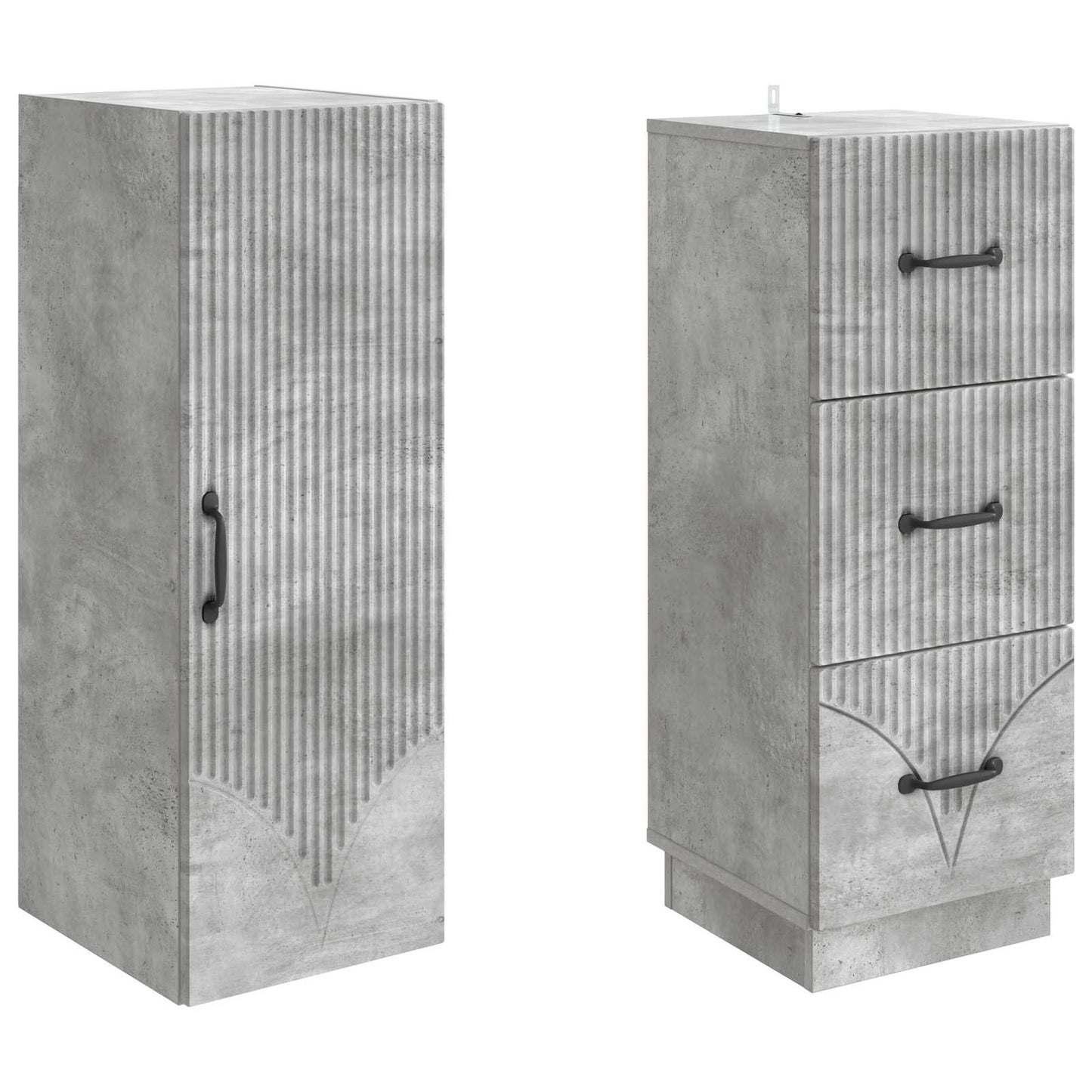 vidaXL Σέτ Ντουλαπιών 2 pcs Γκρι Σκυροδέματος 33 x 34,5 x 87 εκ.