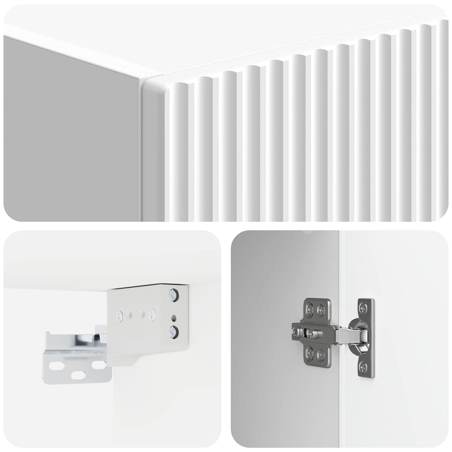 vidaXL Σέτ Ντουλαπιών 2 pcs Γυαλιστερό Λευκό 33 x 34,5 x 87 εκ.