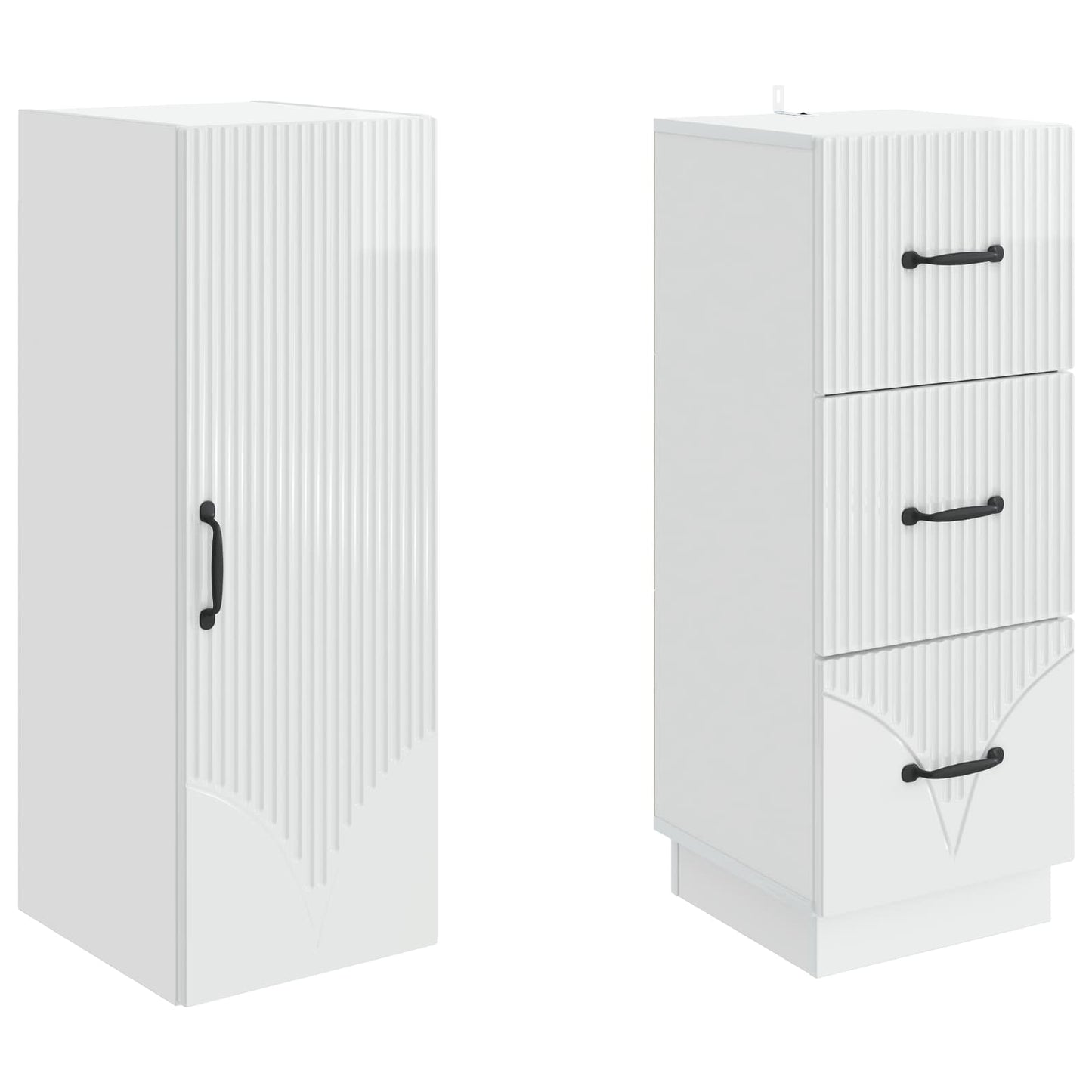vidaXL Σέτ Ντουλαπιών 2 pcs Γυαλιστερό Λευκό 33 x 34,5 x 87 εκ.
